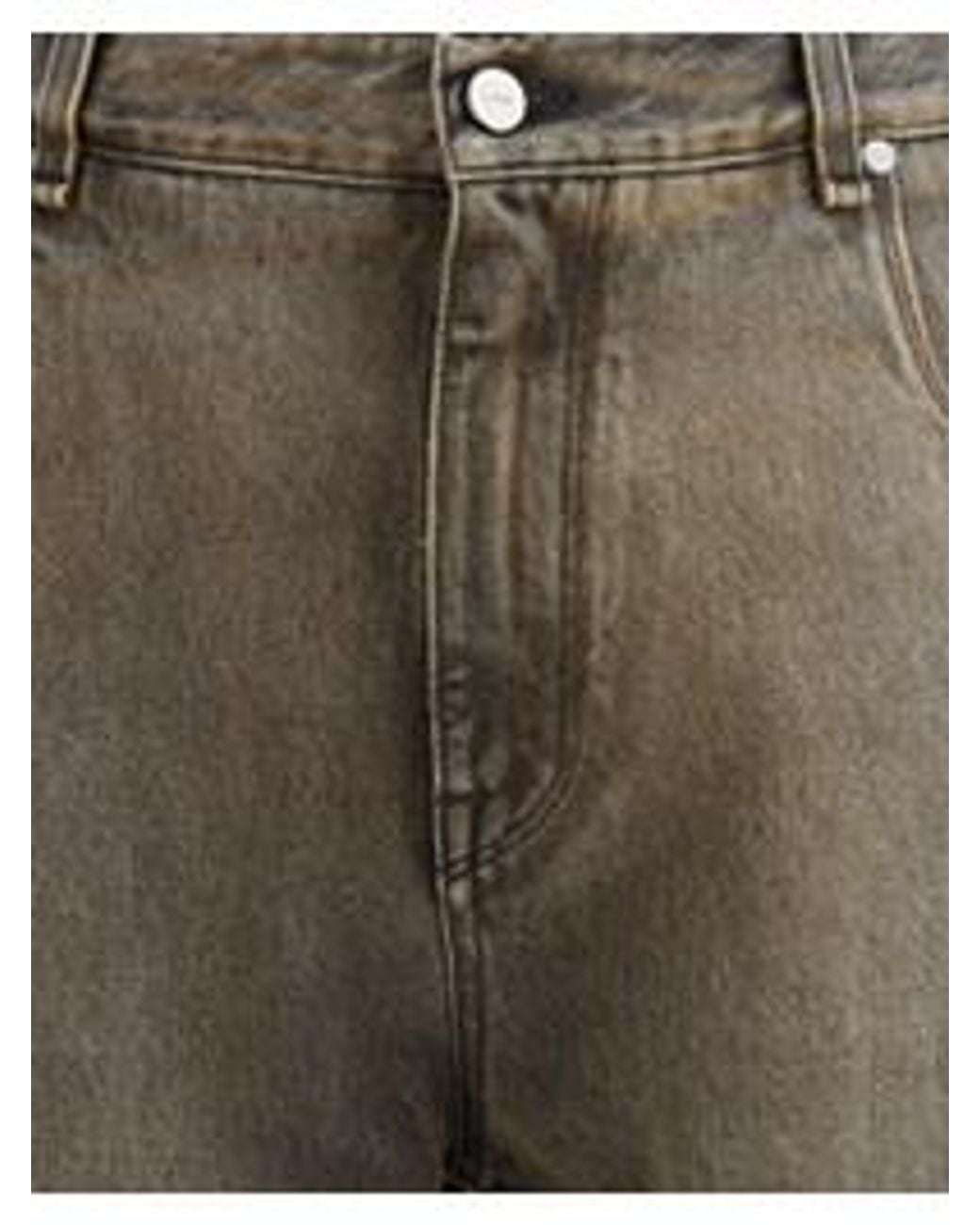 Fendi Gray Logo Patch Straight-Leg Long Jeans for men