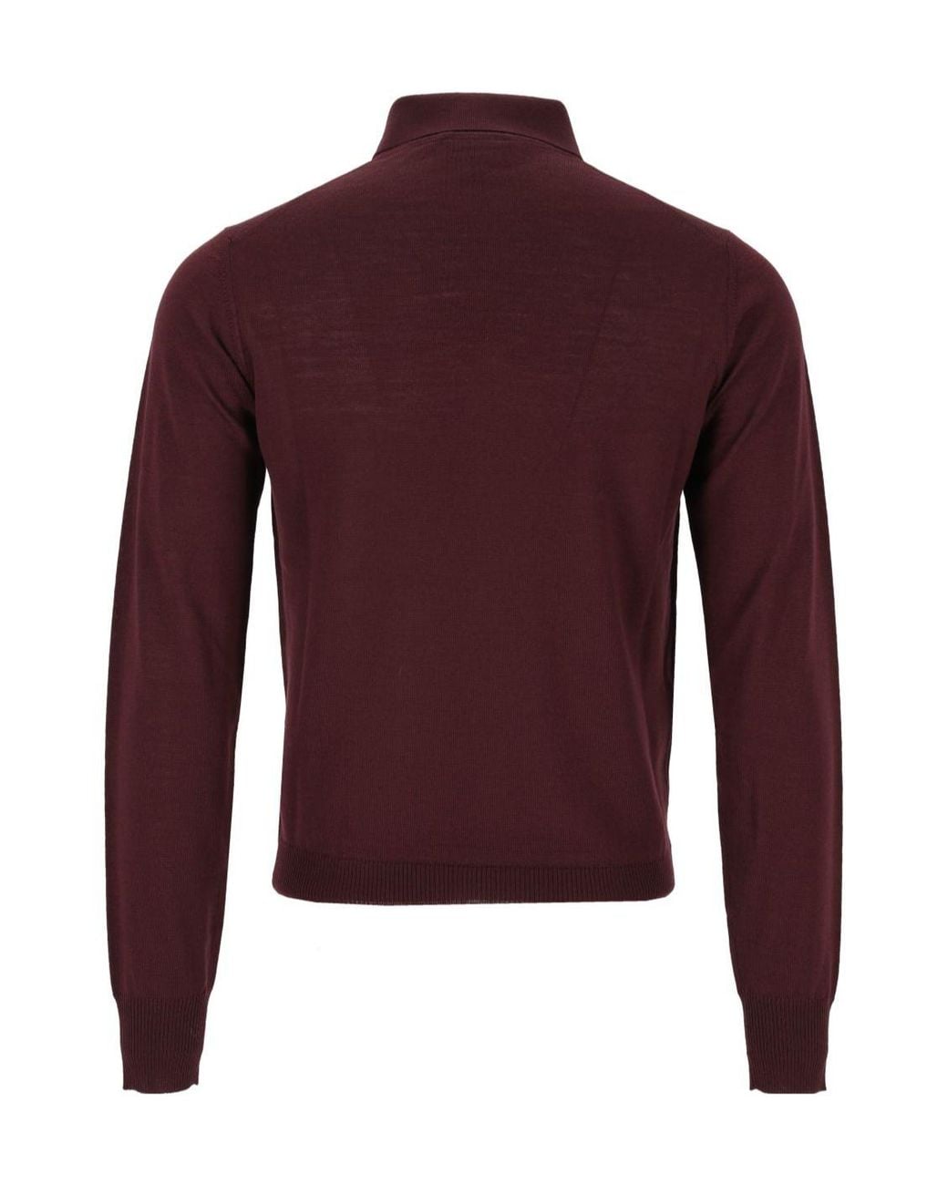 Emporio Armani Purple Polo Collar Knitted Sweater for men