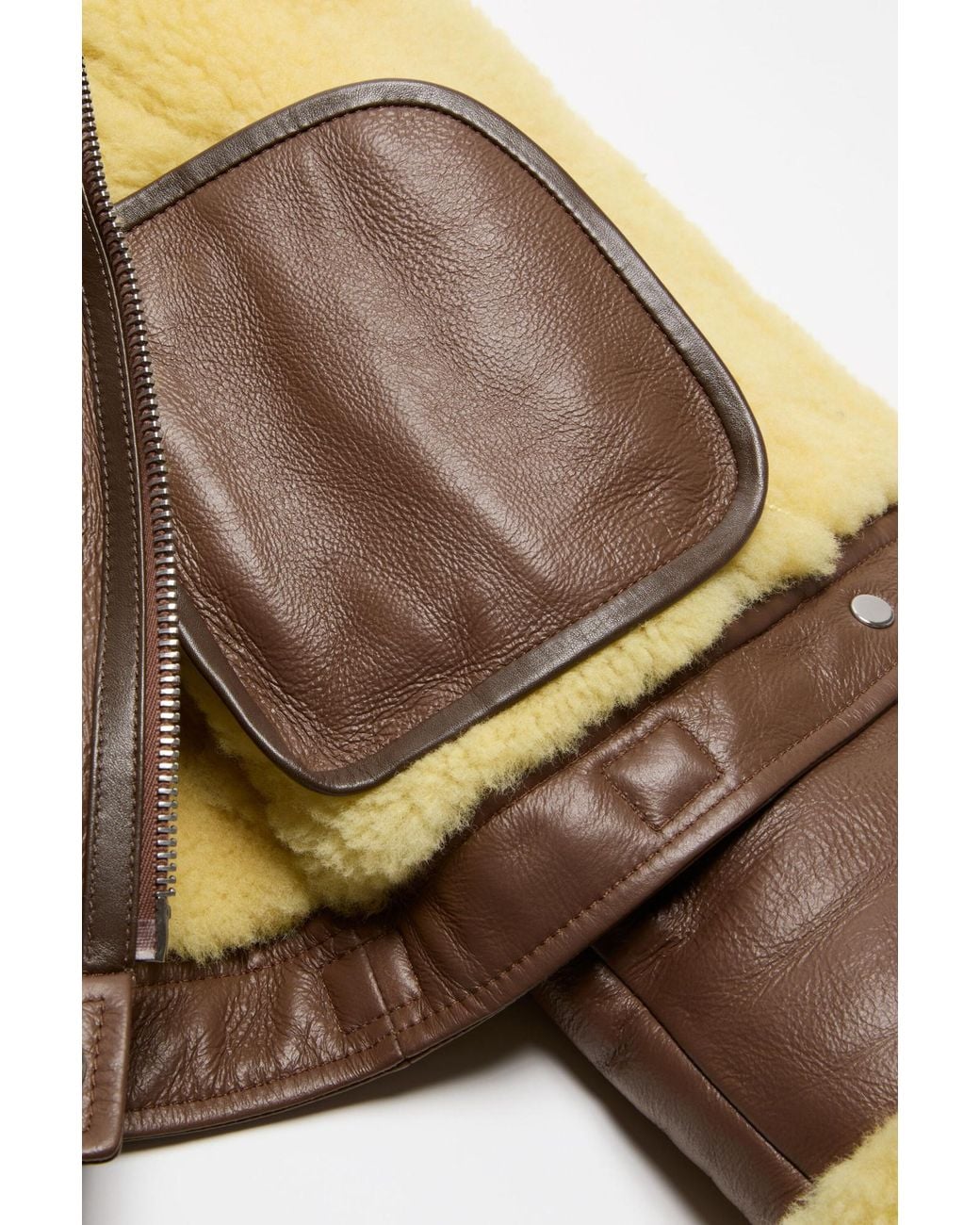 Acne Metallic Shearling Biker Jacket