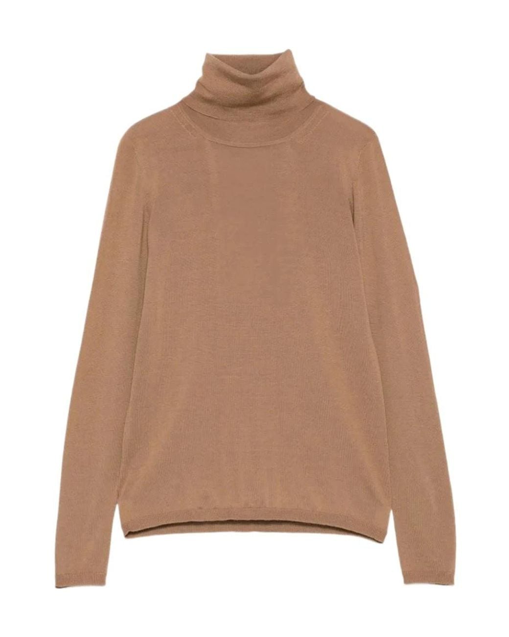 Max Mara Brown Roll-Neck Long-Sleeve Sweater