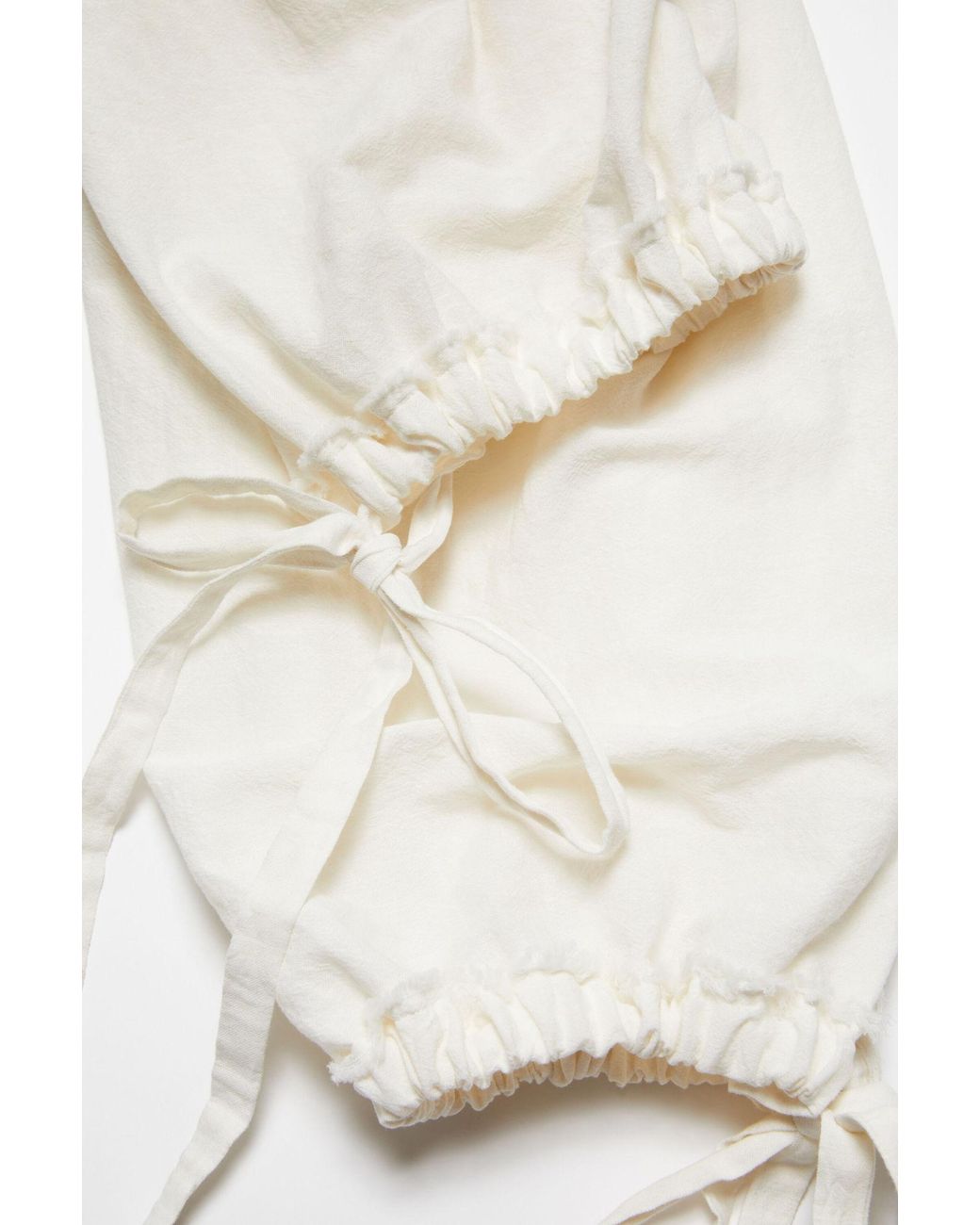 Acne White Drawstring-Detail Palazzo Pants