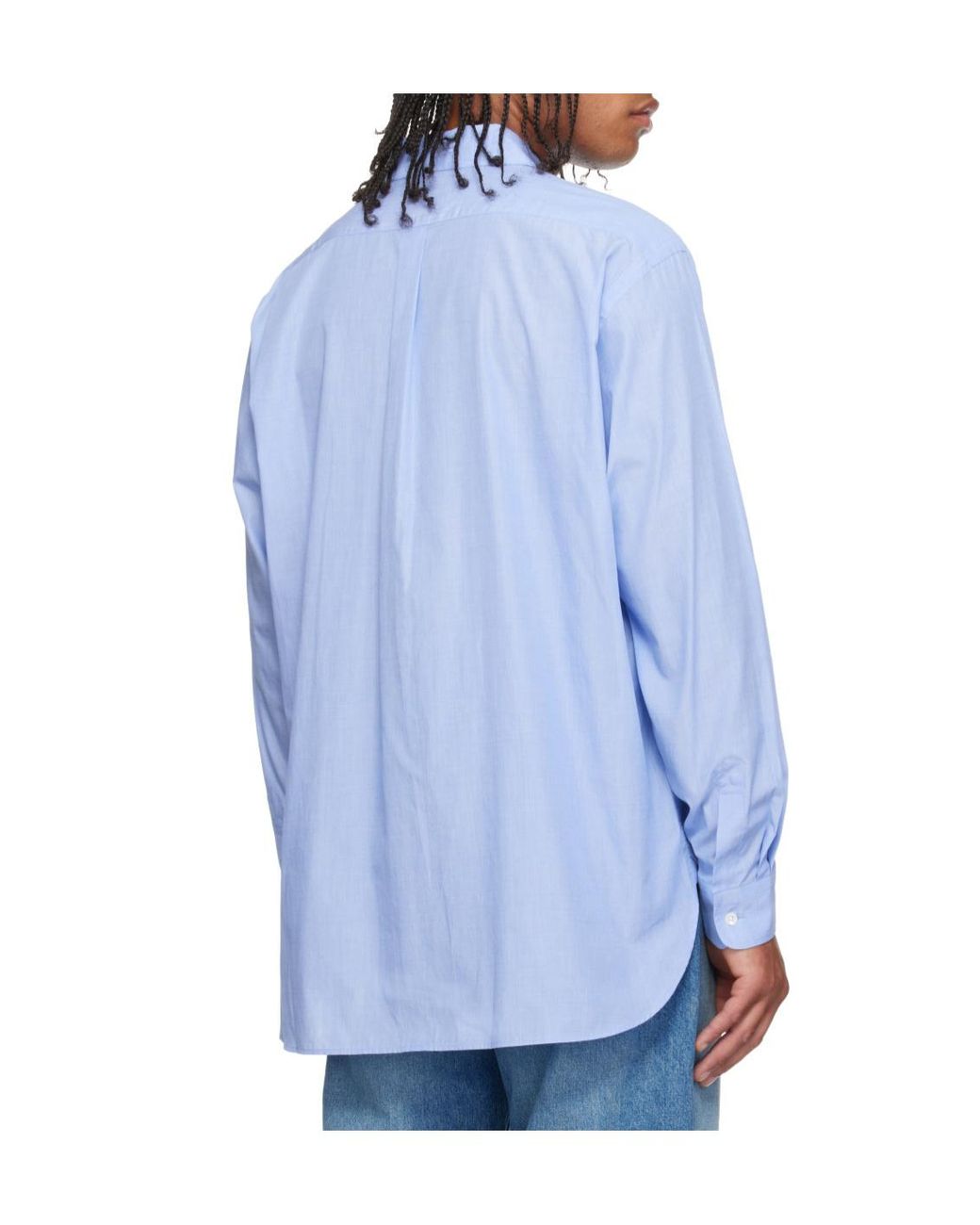 Ssstein Blue Relaxed-Fit Shirt With A Standard Collar for men
