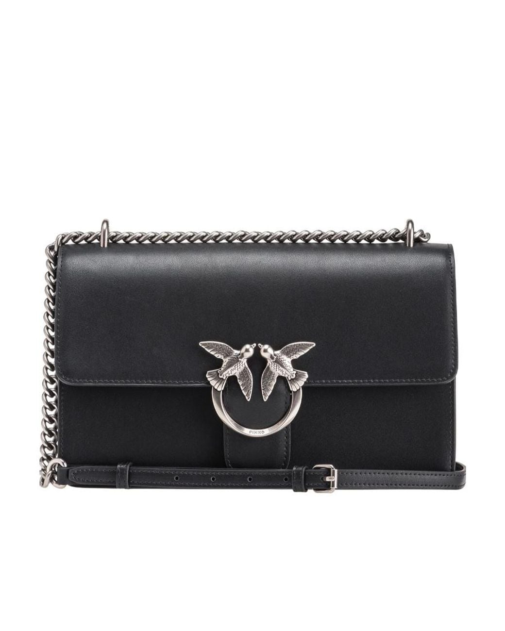 Pinko Black One Simply Classic Love Shoulder Bag