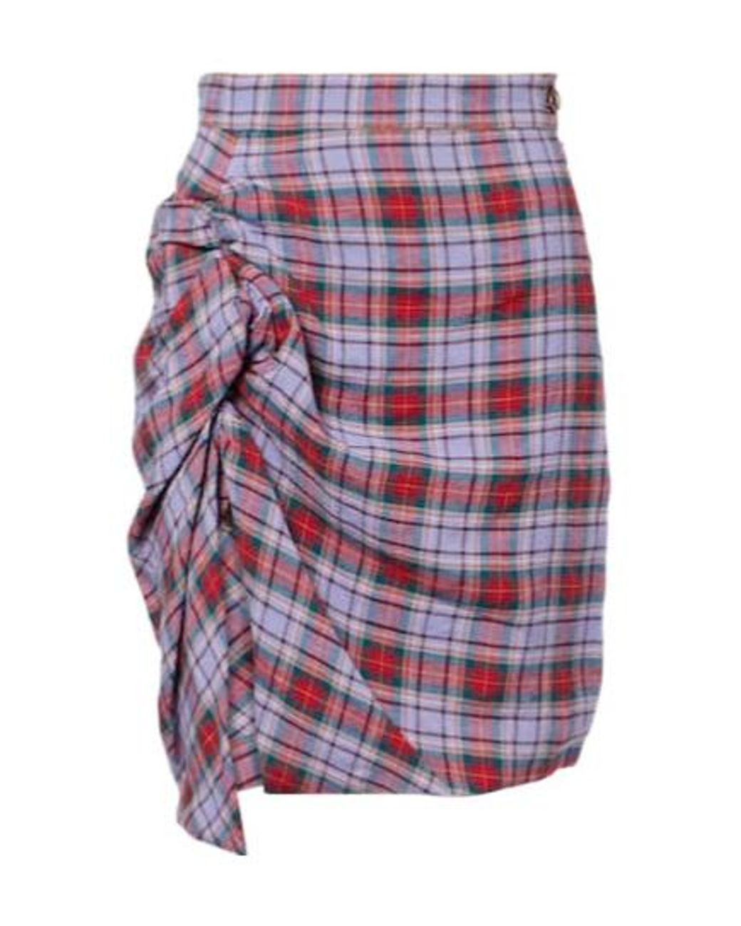 Vivienne Westwood Purple Panther Gathered Linen Midi Skirt