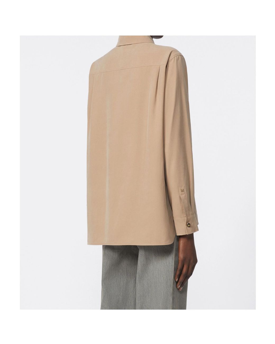 Max Mara Natural Siamese Button-Up Long-Sleeved Shirt