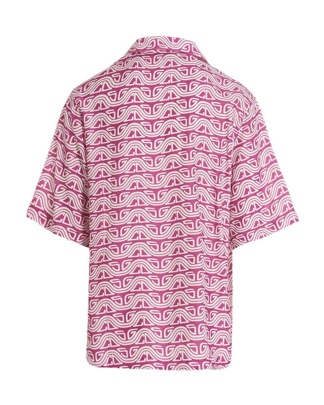 Gcds Pink Waved Logo Shirt for men