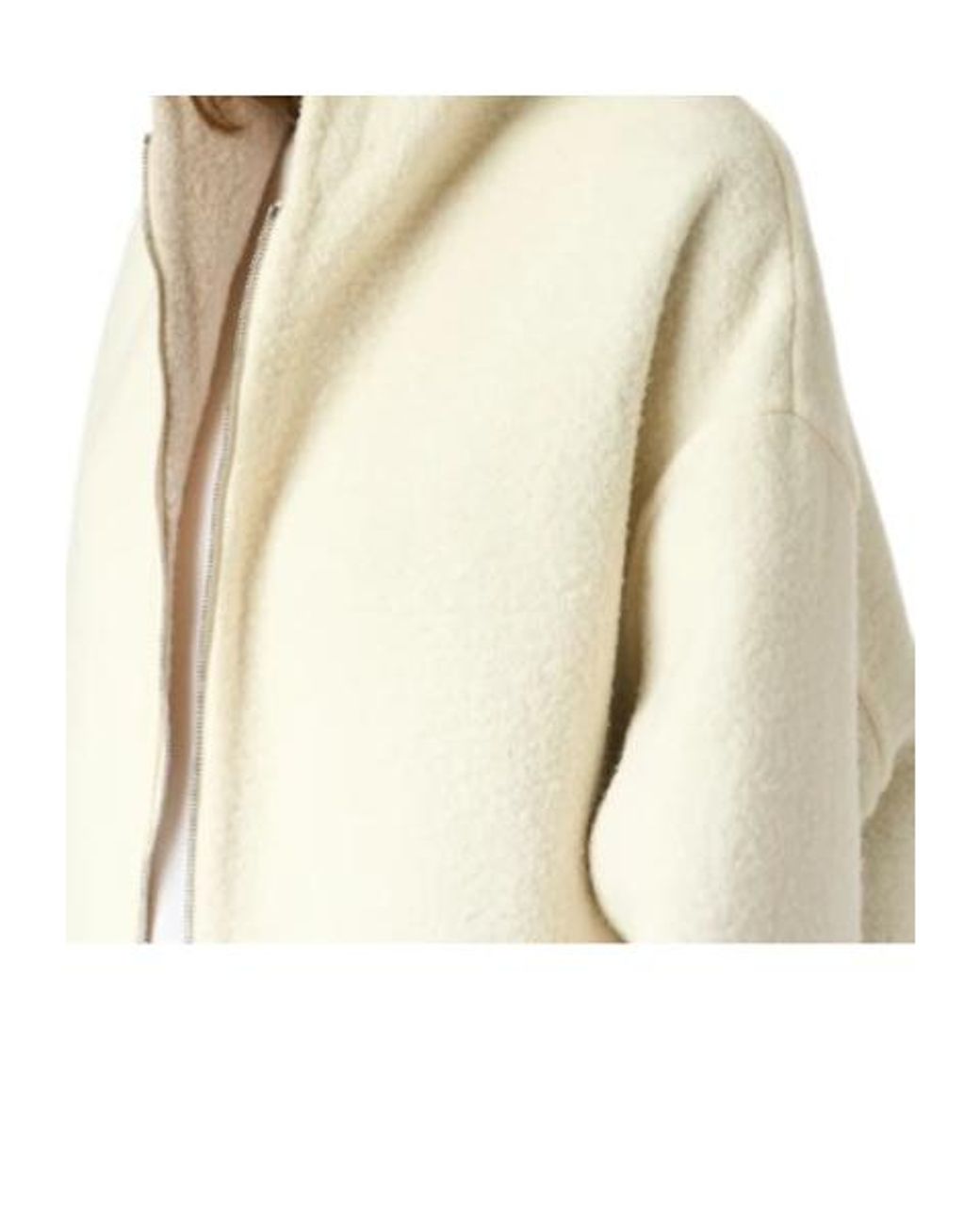 Malo White Zip-Up Hooded Coat