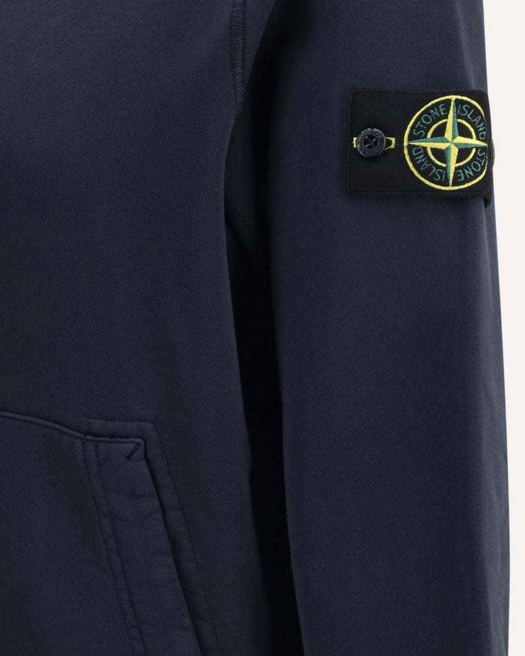Stone Island Blue Logo Patch Drawstring Hoodie for men