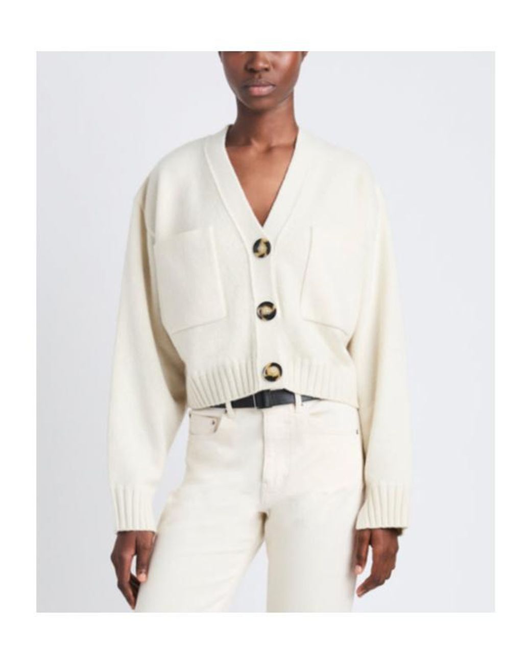 Proenza Schouler White Sofia Cashmere-Wool Cardigan
