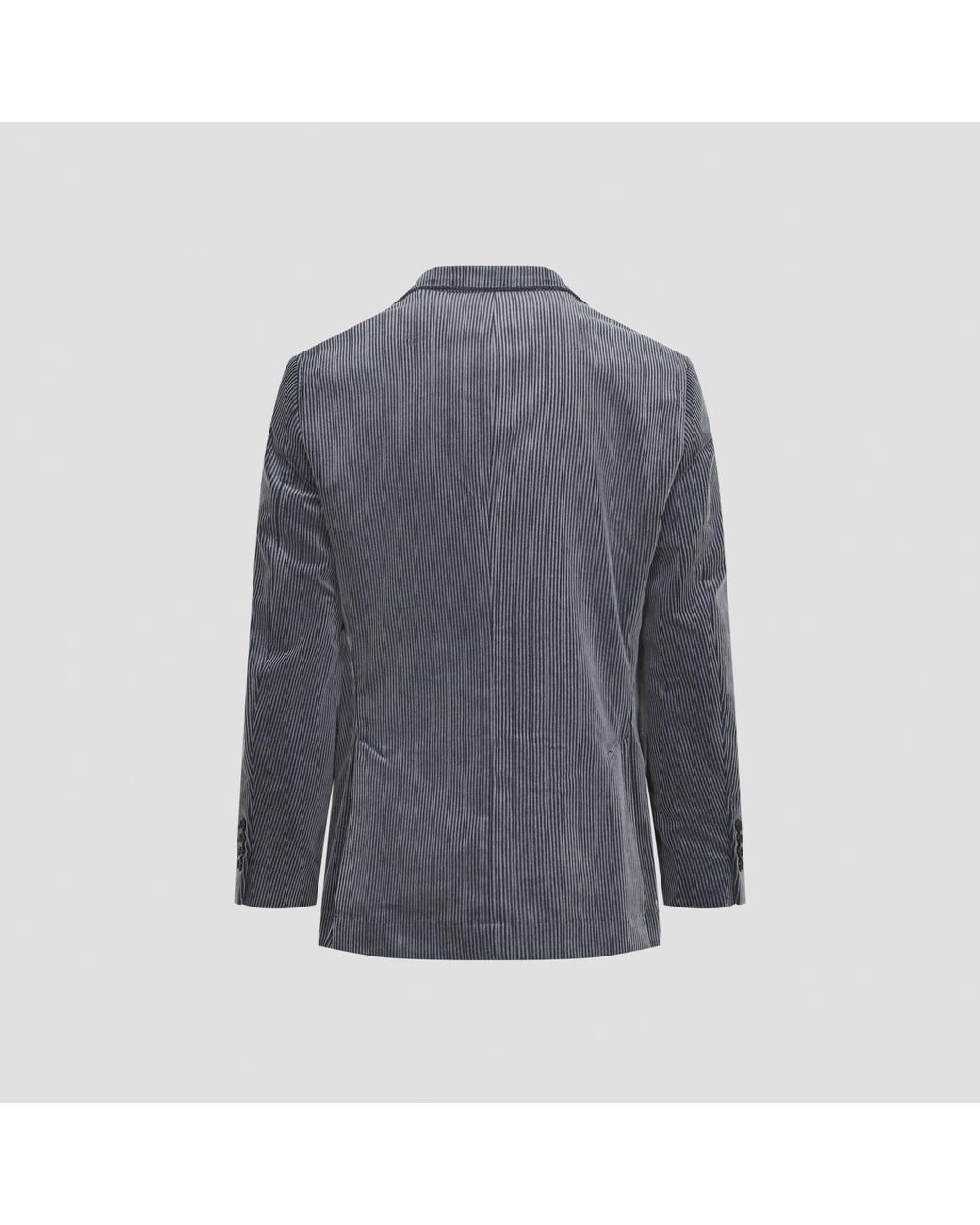 Brunello Cucinelli Blue Corduroy Jacket for men