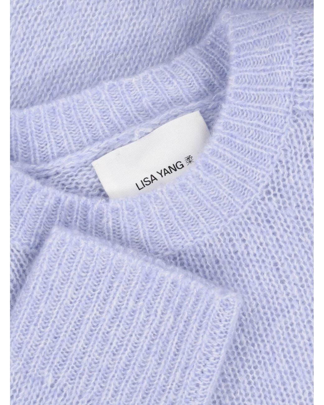 Lisa Yang Blue Solene Ribbed-Knit Crewneck Jumper