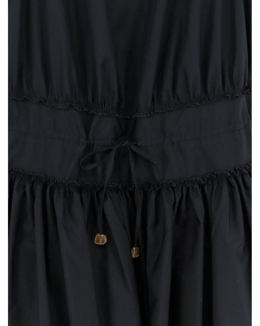 Loewe Black Drawstring Mini Dress