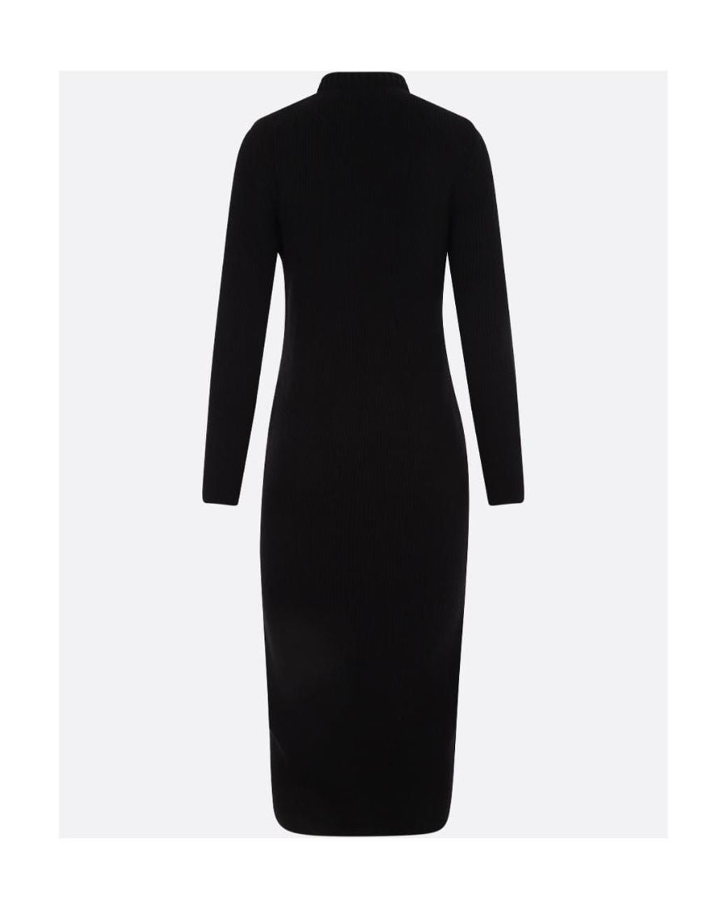 Sacai Black Layered Pleated Zip-Up Midi Dress