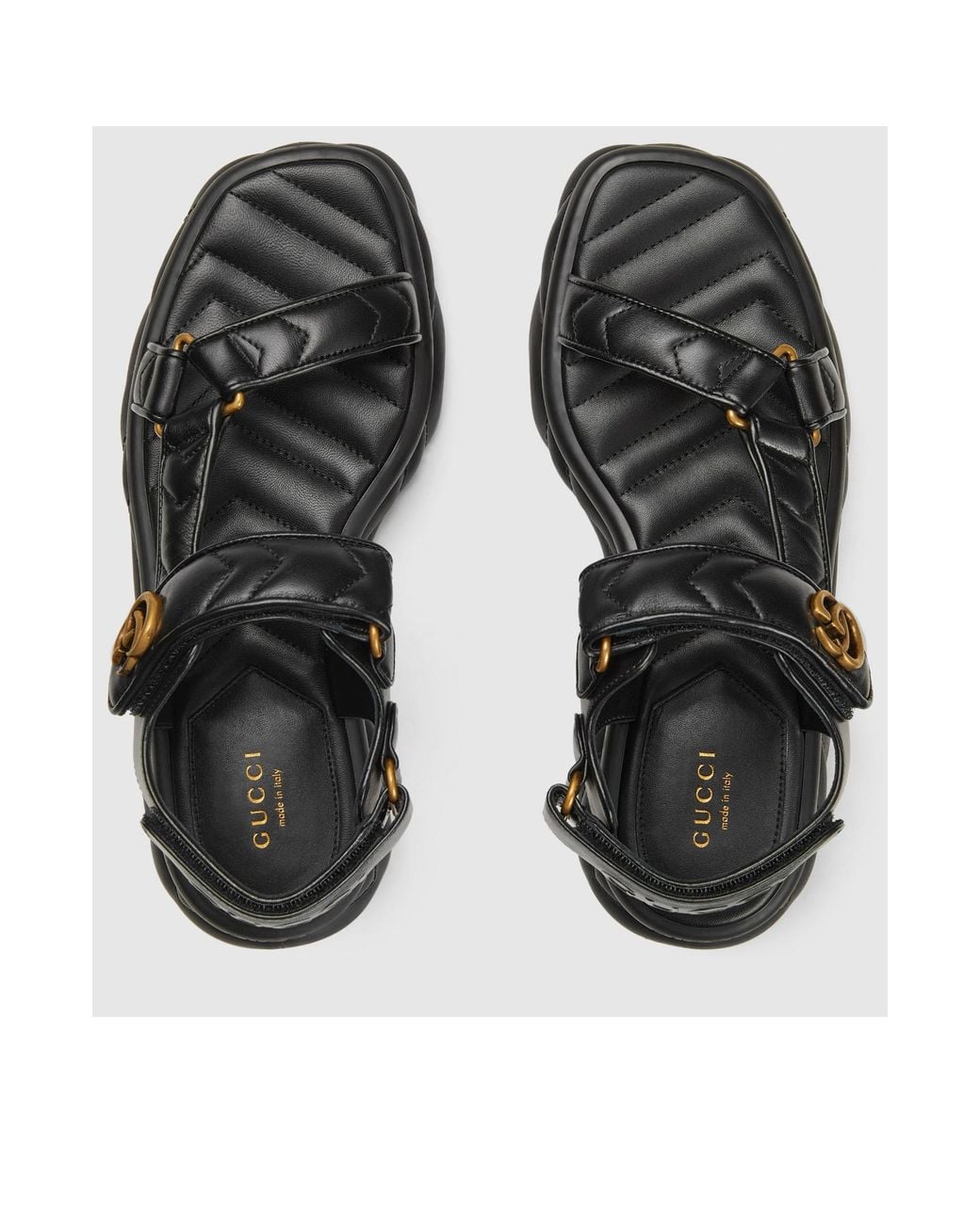 Gucci Black Double G Sandals
