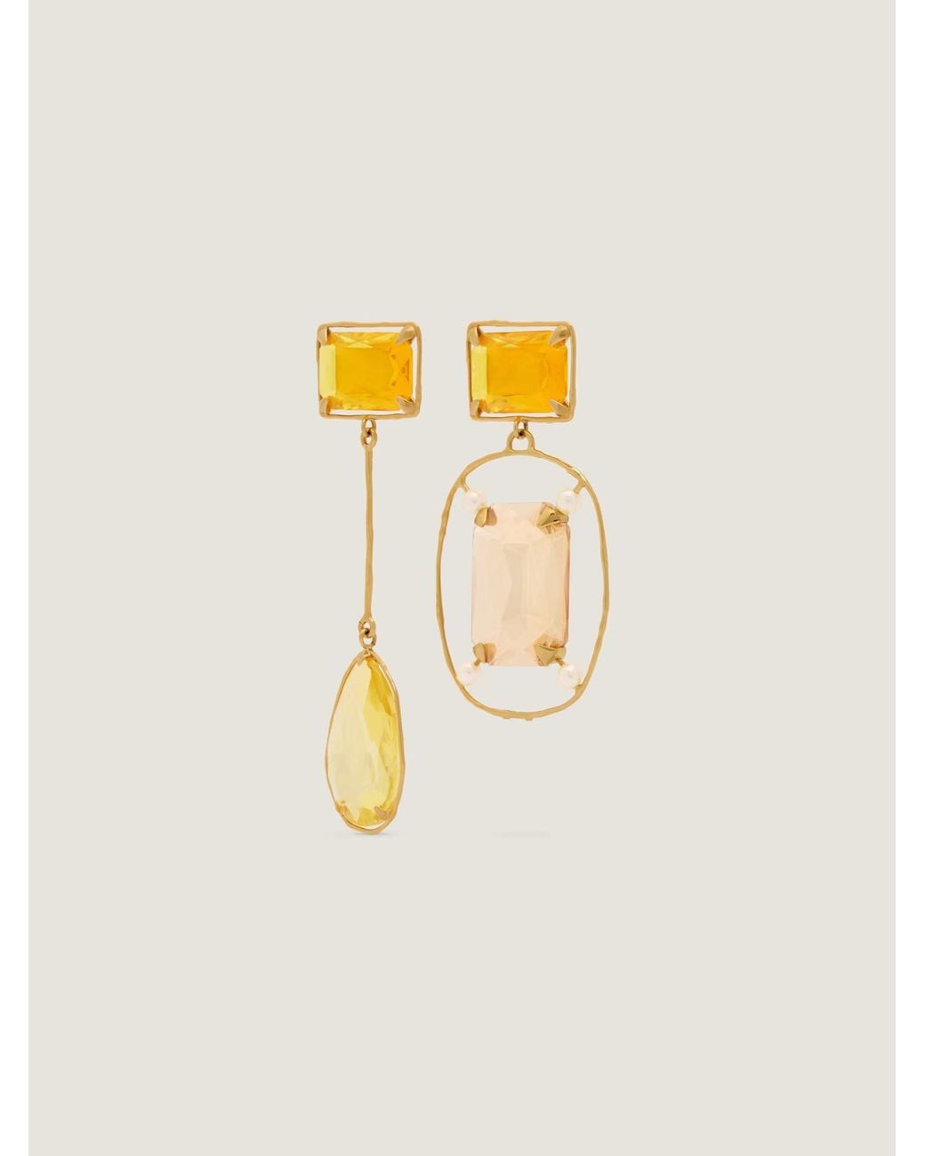 Givenchy Metallic Drop Asymmetric Earrings