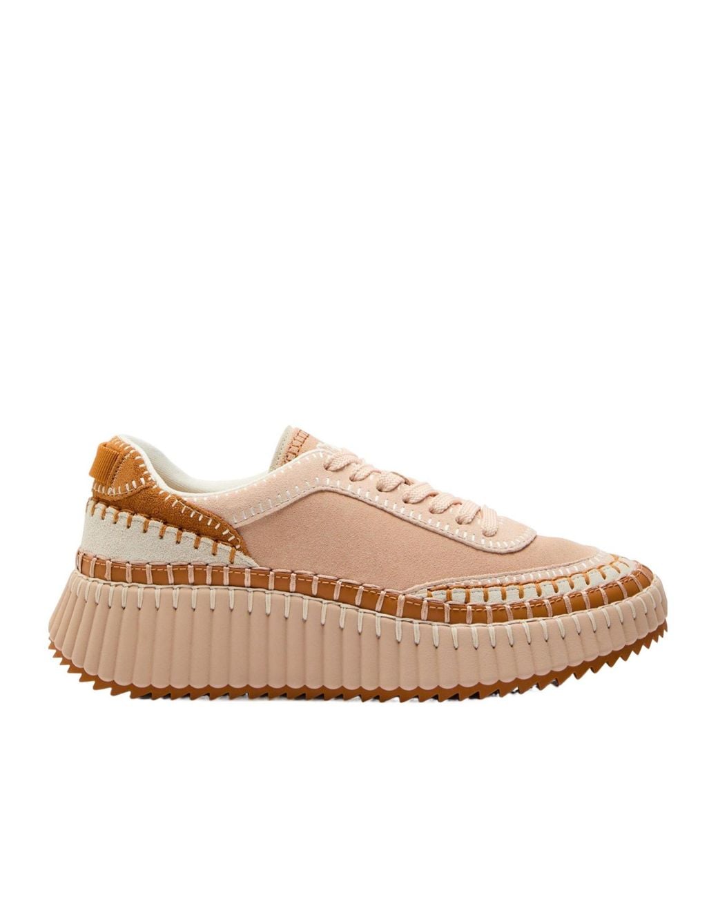 Chloé Pink Patchwork Thick-Soled Casual Shoes