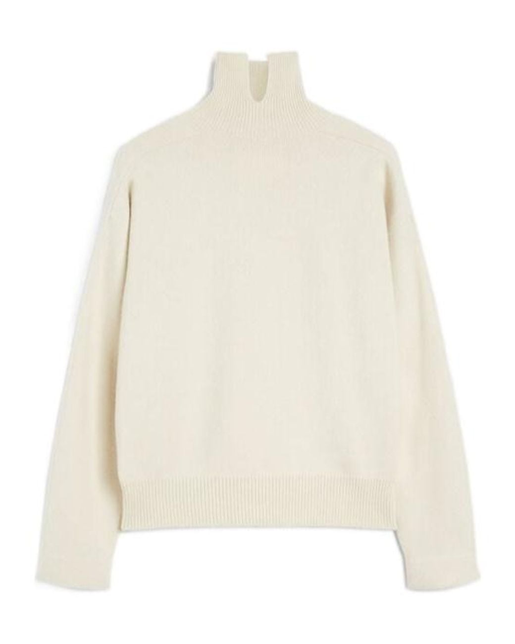 Jil Sander White High Neck Jumper