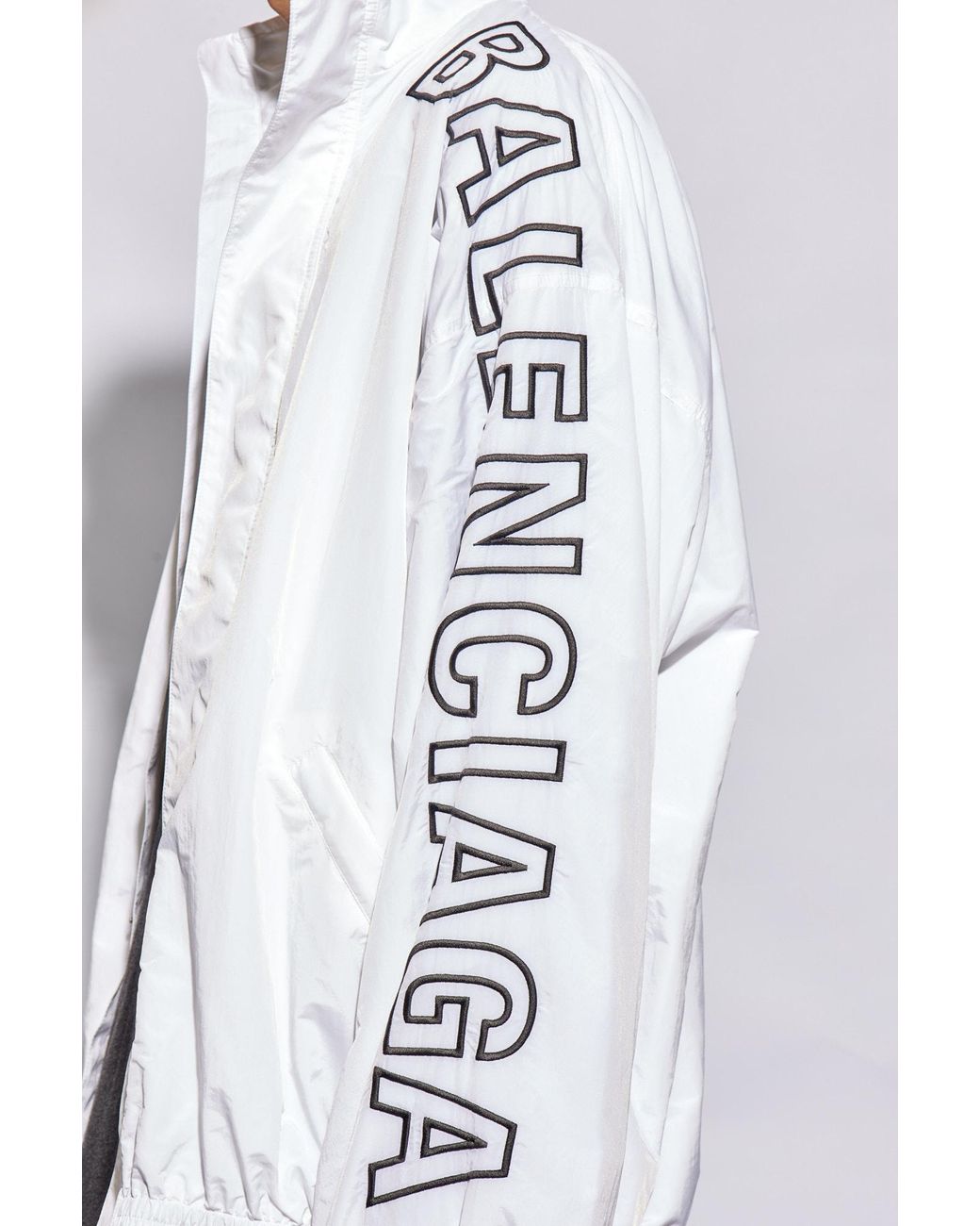 Balenciaga White Logo Printed Jacket for men