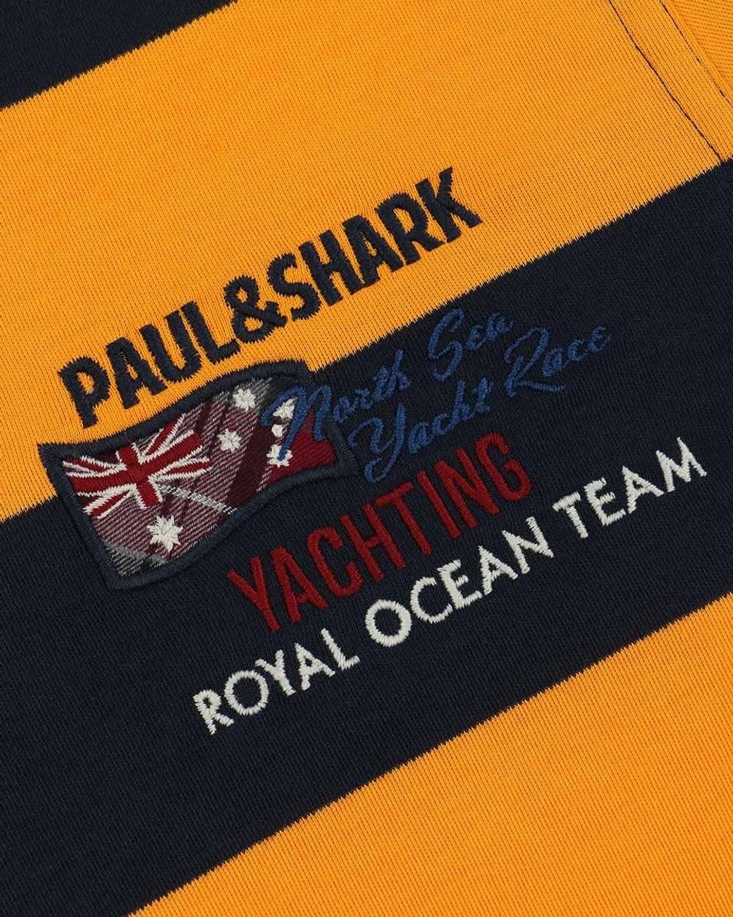 Paul & Shark Yellow Crew-Neck Striped T-Shirt for men
