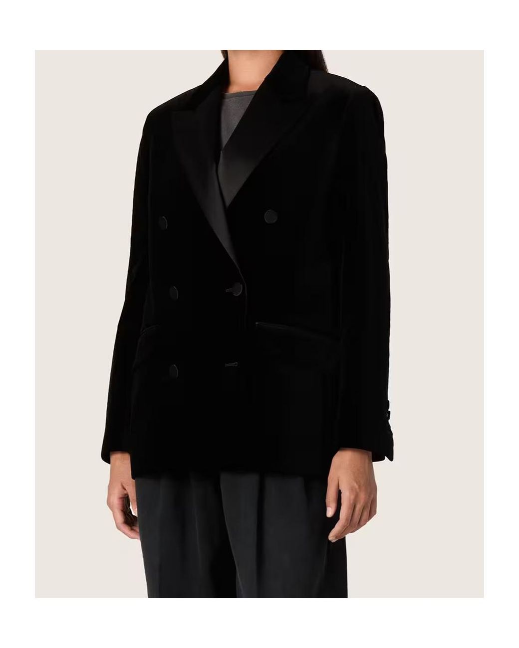 Golden Goose Deluxe Brand Black Double Breasted Velvet Blazer