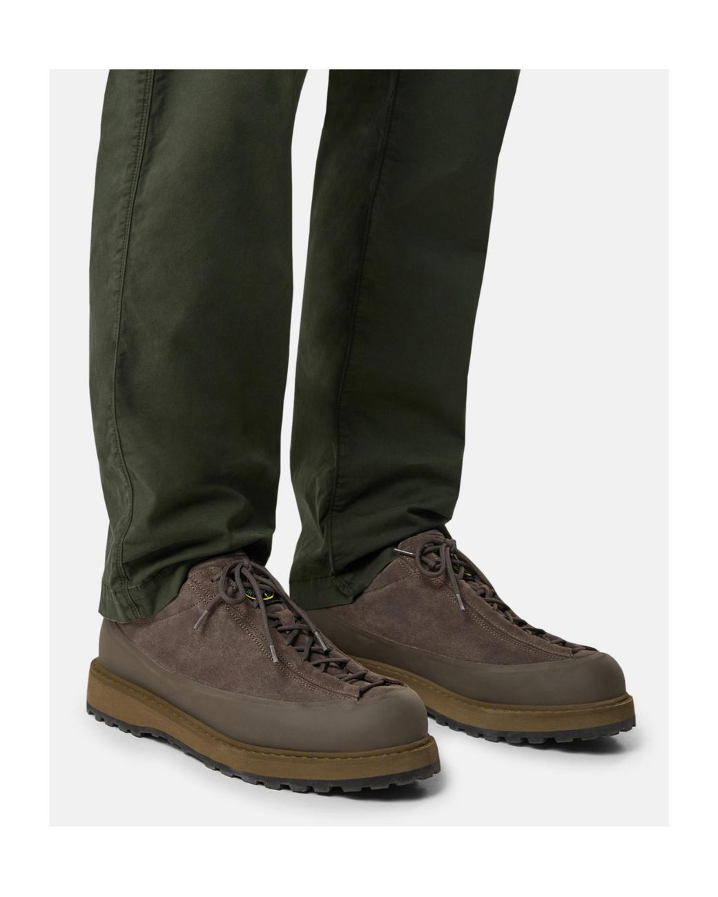 Stone Island Brown Round Toe Lace-Up Sneakers for men