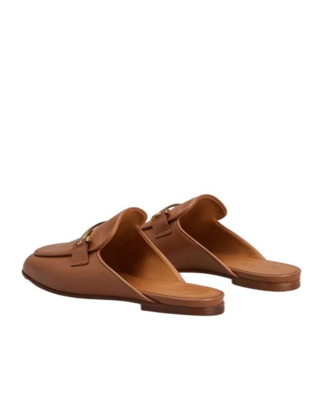 Tod's Brown Logo Engraved Slip-On Mules