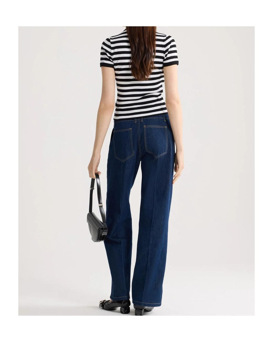 Patou White Ribbed Striped T-Shirt