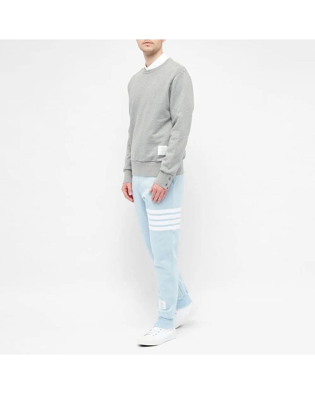 Thom Browne Blue Four-Bar Detailed Track Pants for men
