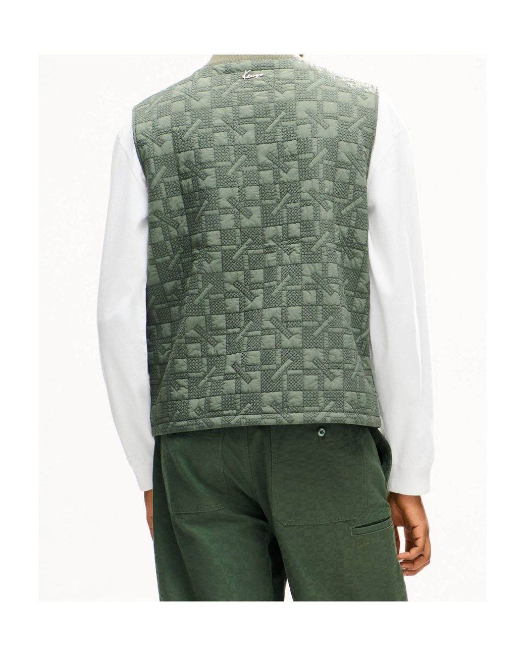 KENZO Green 'Gram' Quilted Gilet for men