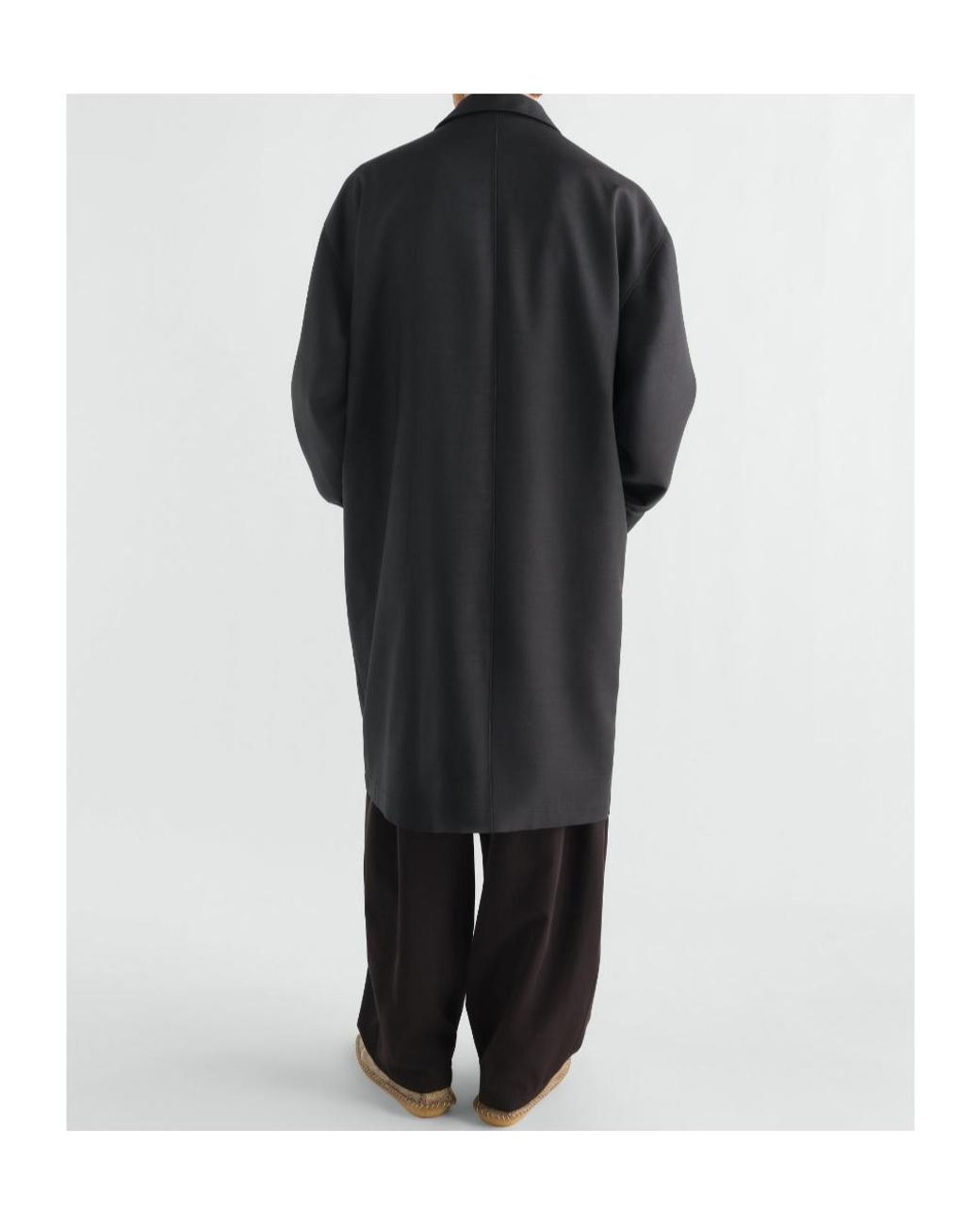 Lemaire Black Car Coat for men