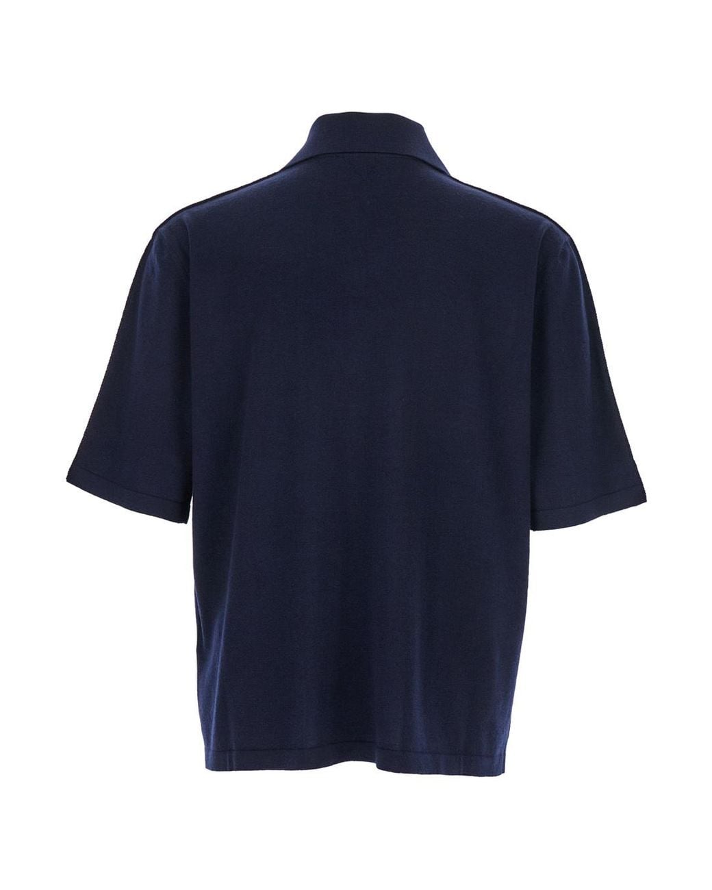 Bottega Veneta Blue Polo Shirt With Classic Collar And Front Button Closure for men