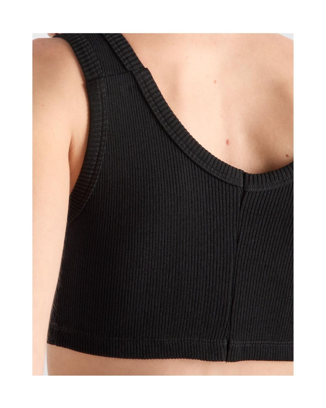 Prada Black Ribbed Jersey Crop Top