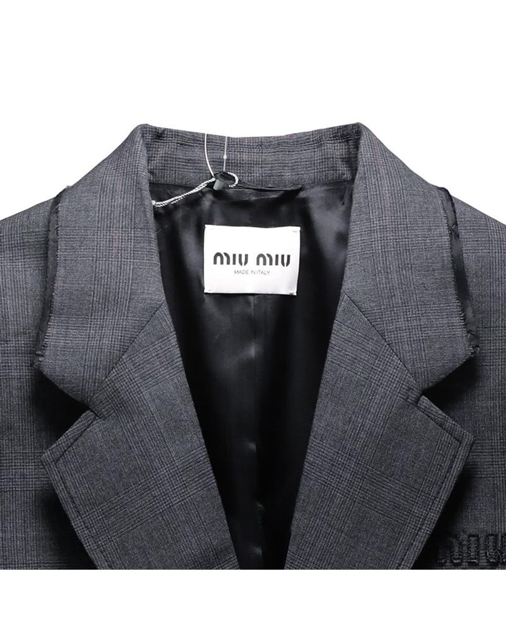 Miu Miu Black Single-Breasted Prince Of Wales Checked Jacket