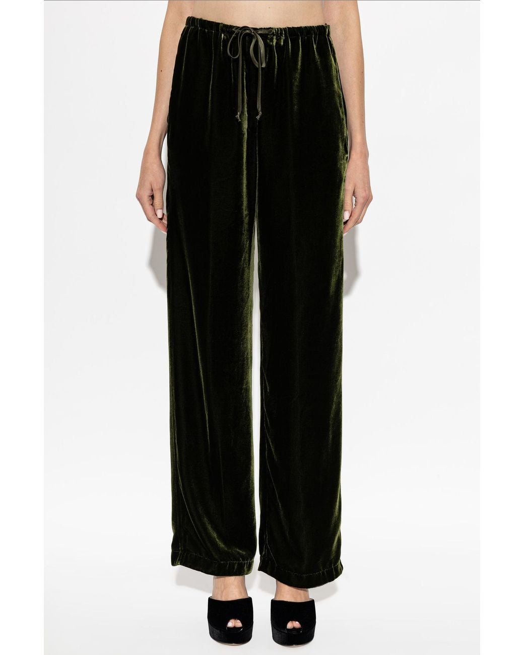 Forte_forte Black Drawstring Casual Pants