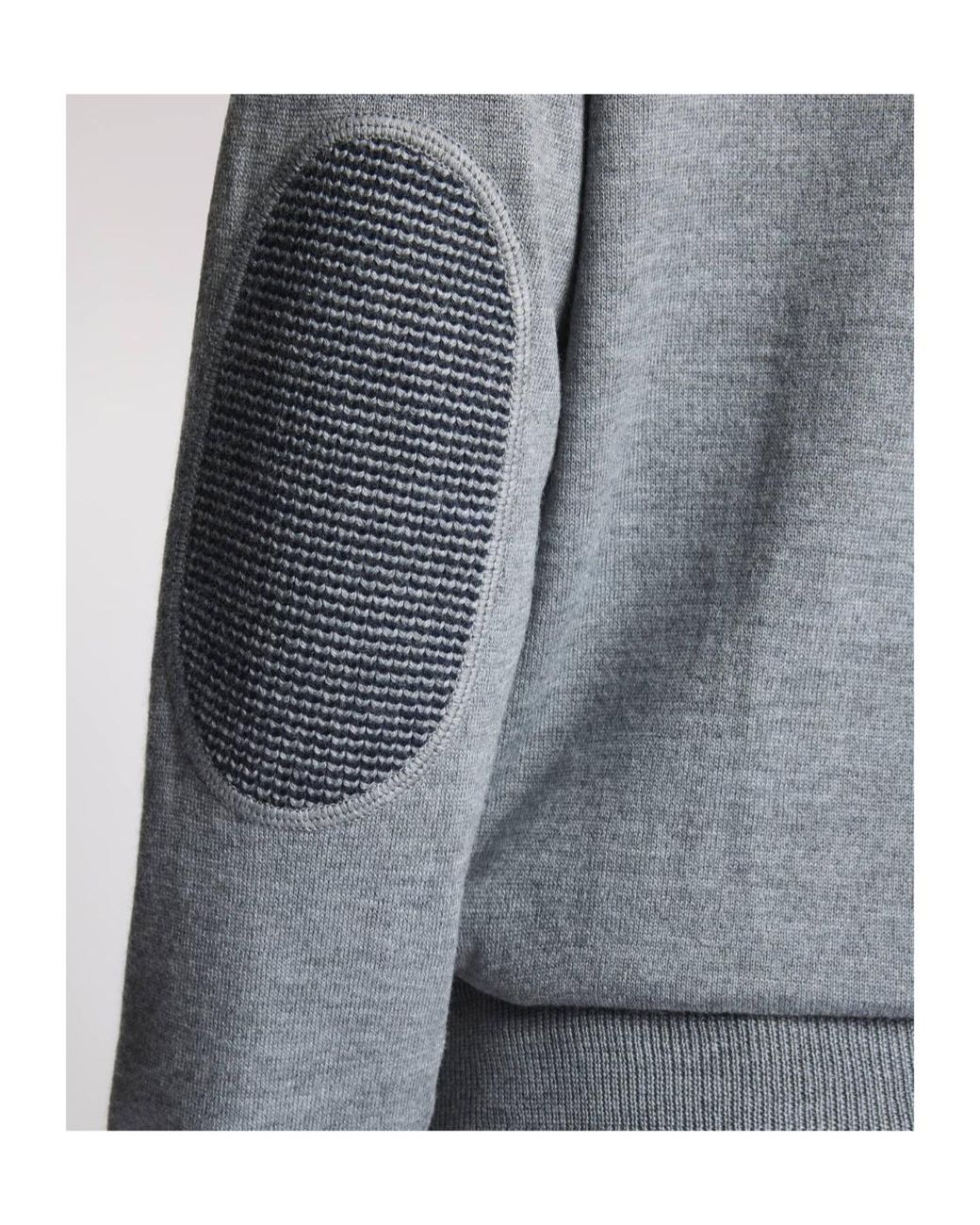 Fay Gray Contrast Trim Crew Neck Knitted Sweater for men