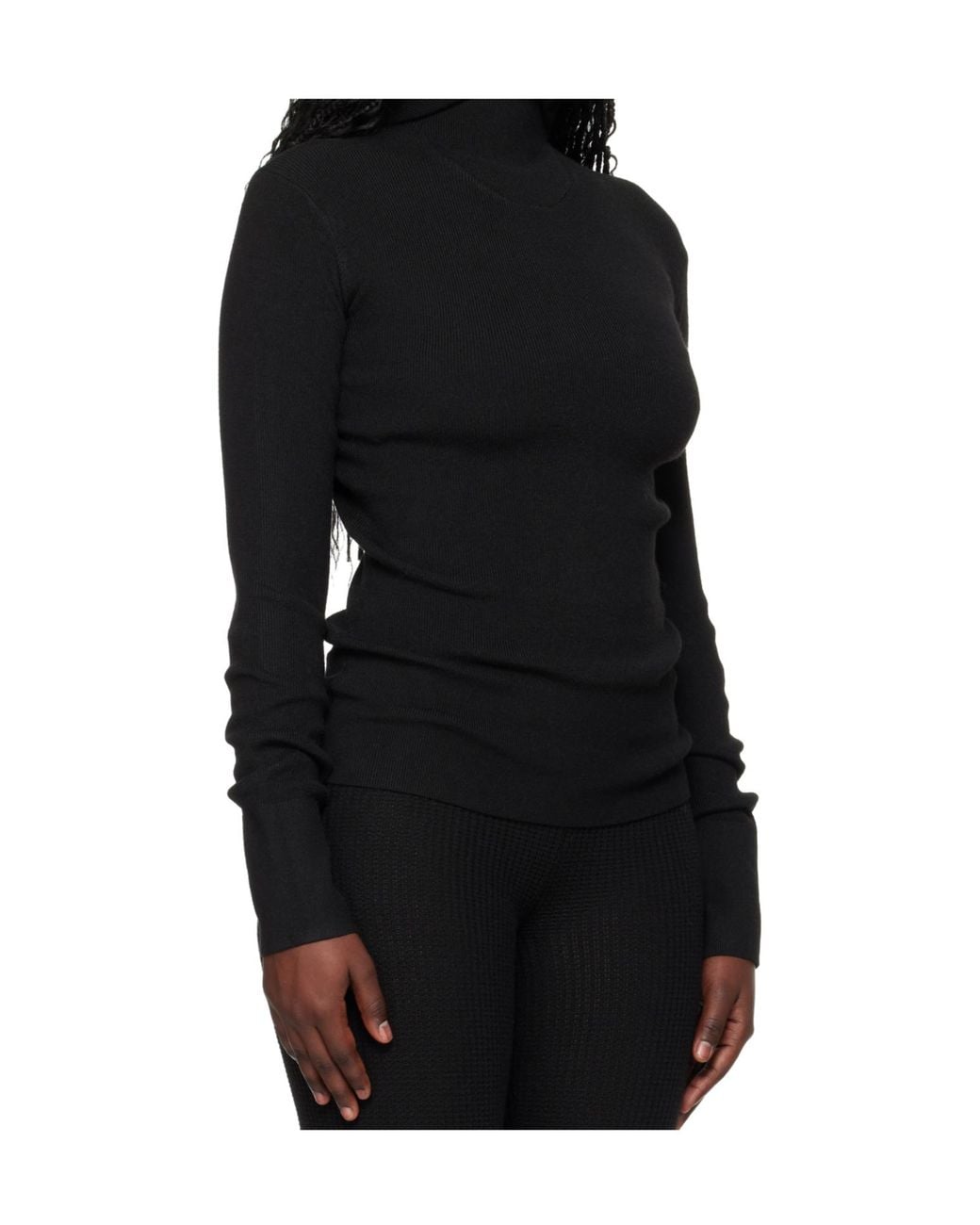 Fear Of God Black Long Sleeved Hooded Jumper