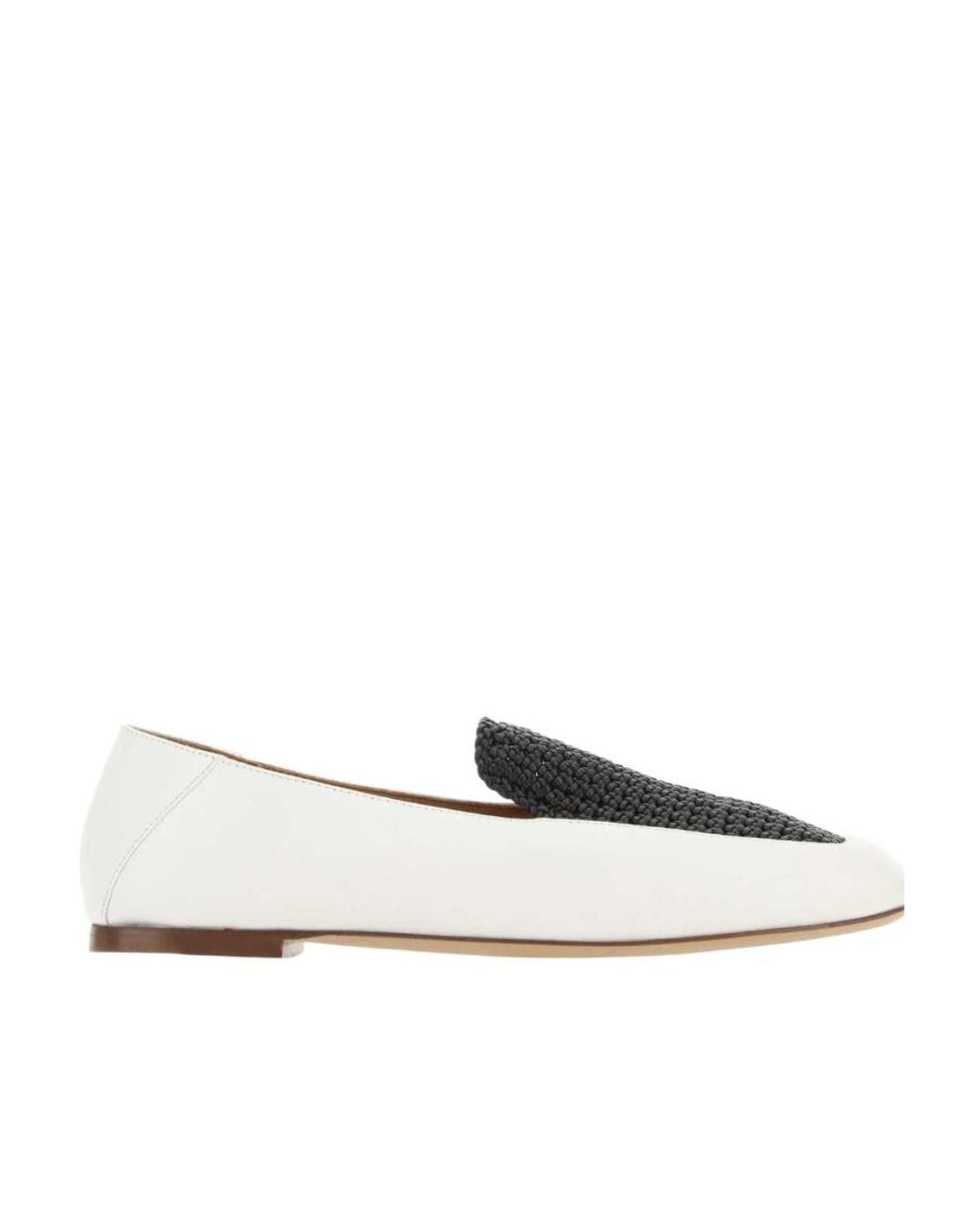 Chloé White Chloé Two-Tone Loafers