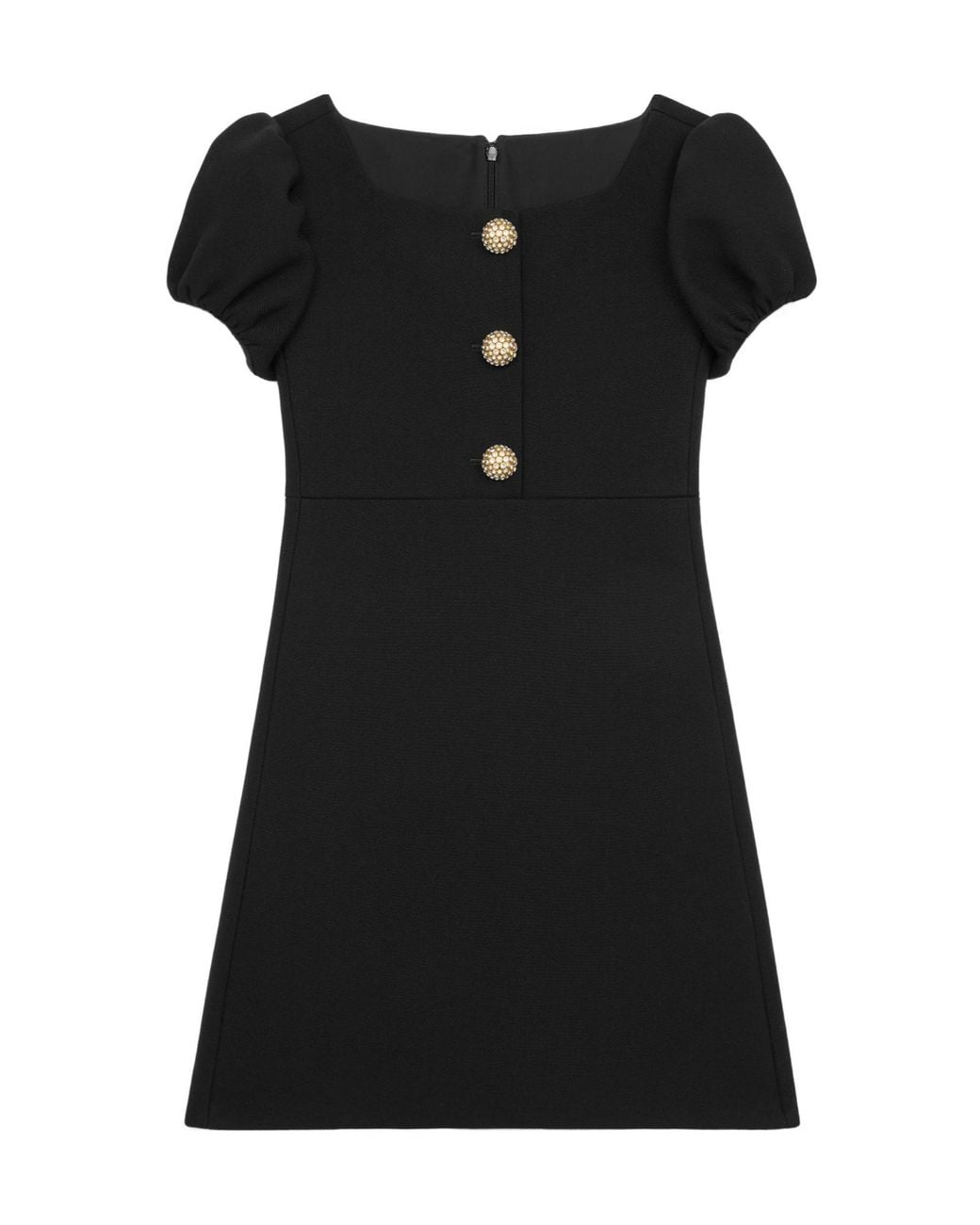 Céline Black Mini Dress With Jeweled Buttons