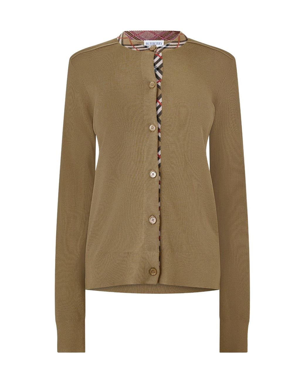 Burberry Green Crew Neck Cardigan