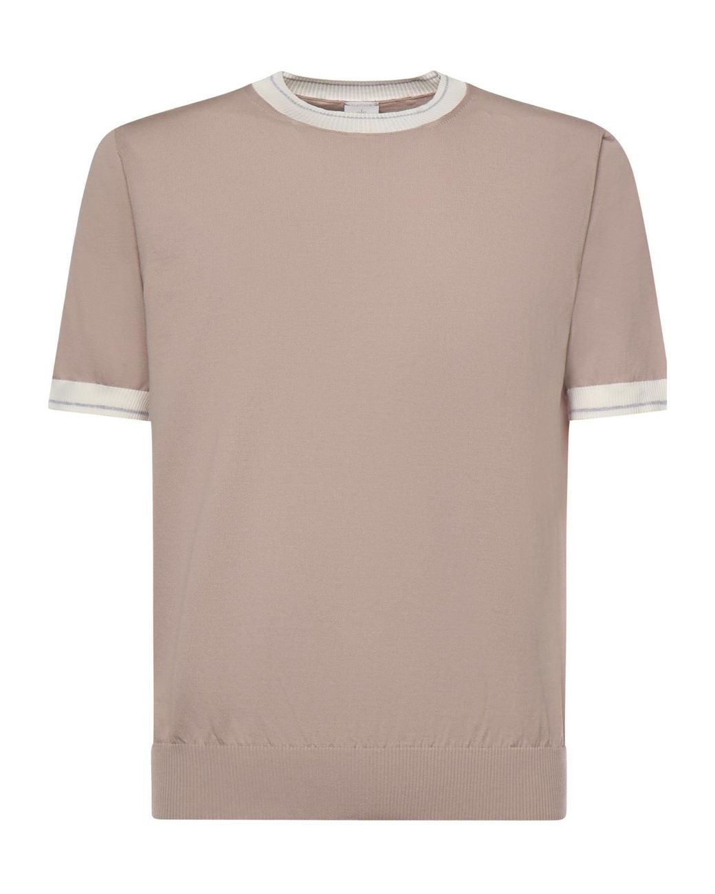 Eleventy Multicolor Contrast Trim Crew Neck T-Shirt for men