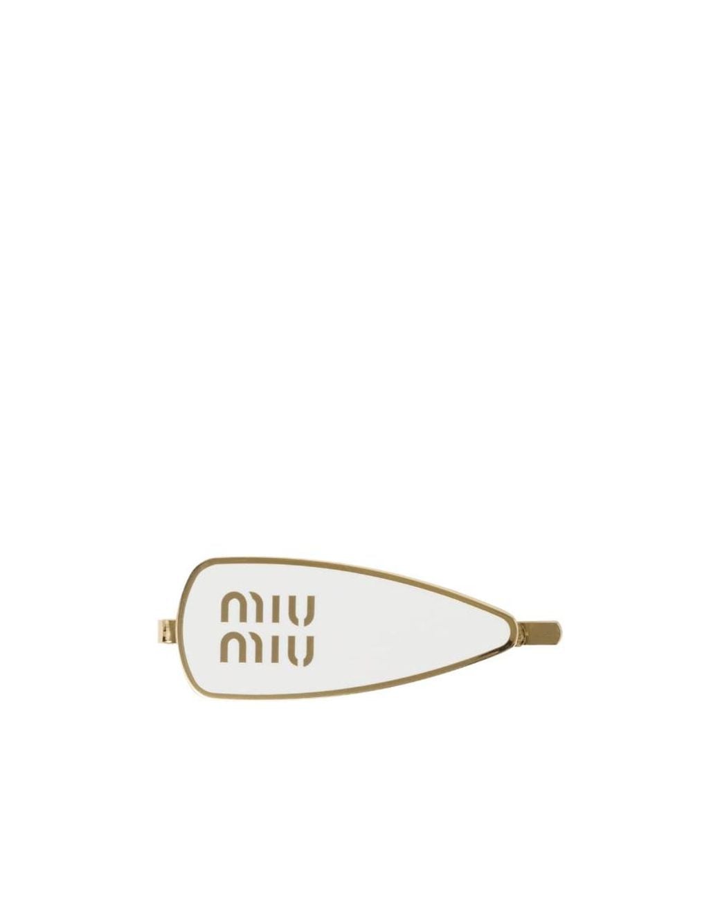 Miu Miu White Logo-Detailed Hair Clip