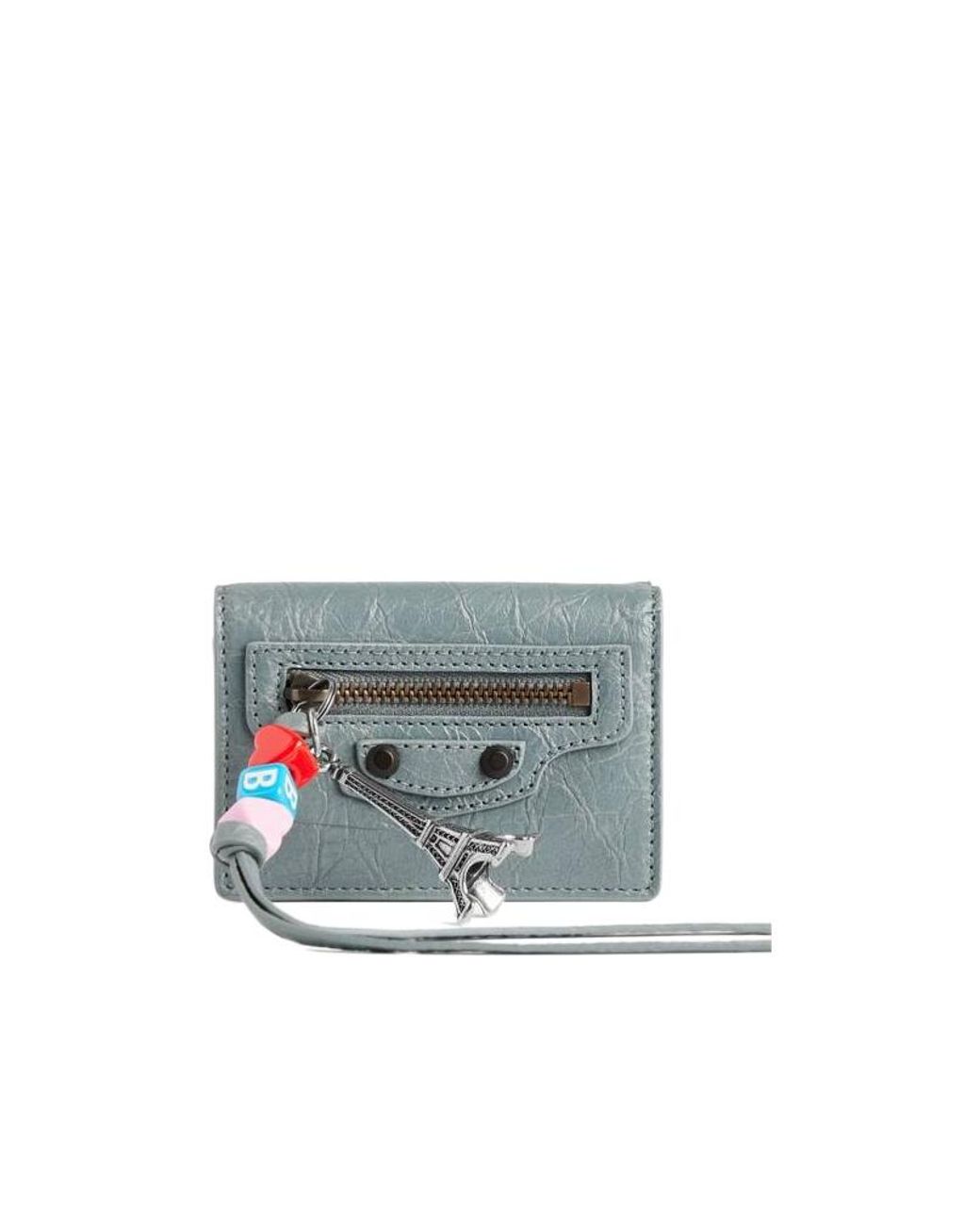 Balenciaga Blue Charm Detailed Wallet