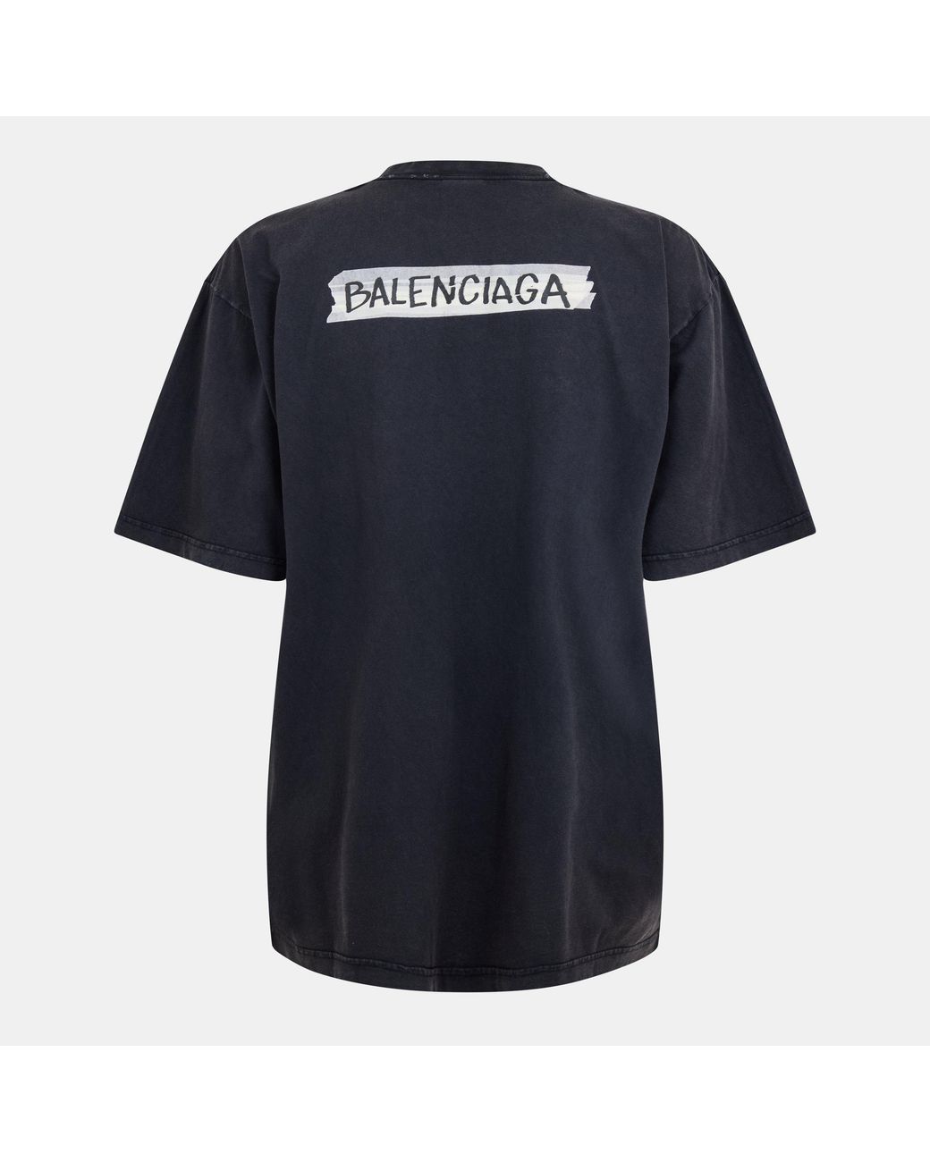 Balenciaga Blue Logo T-Shirt for men