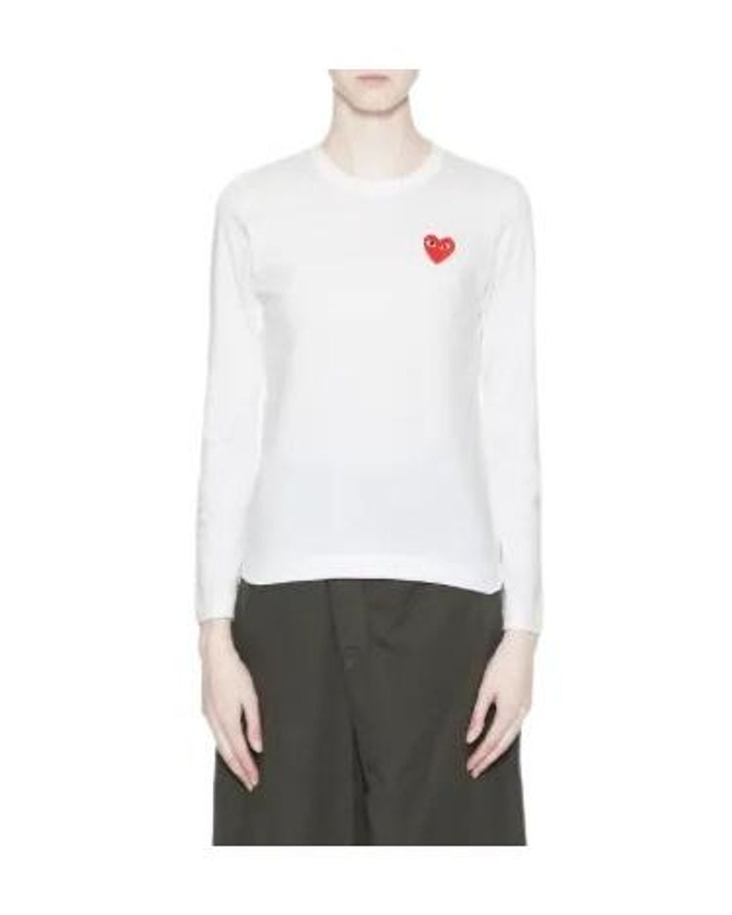 COMME DES GARÇONS PLAY White Logo-Patch T-Shirt