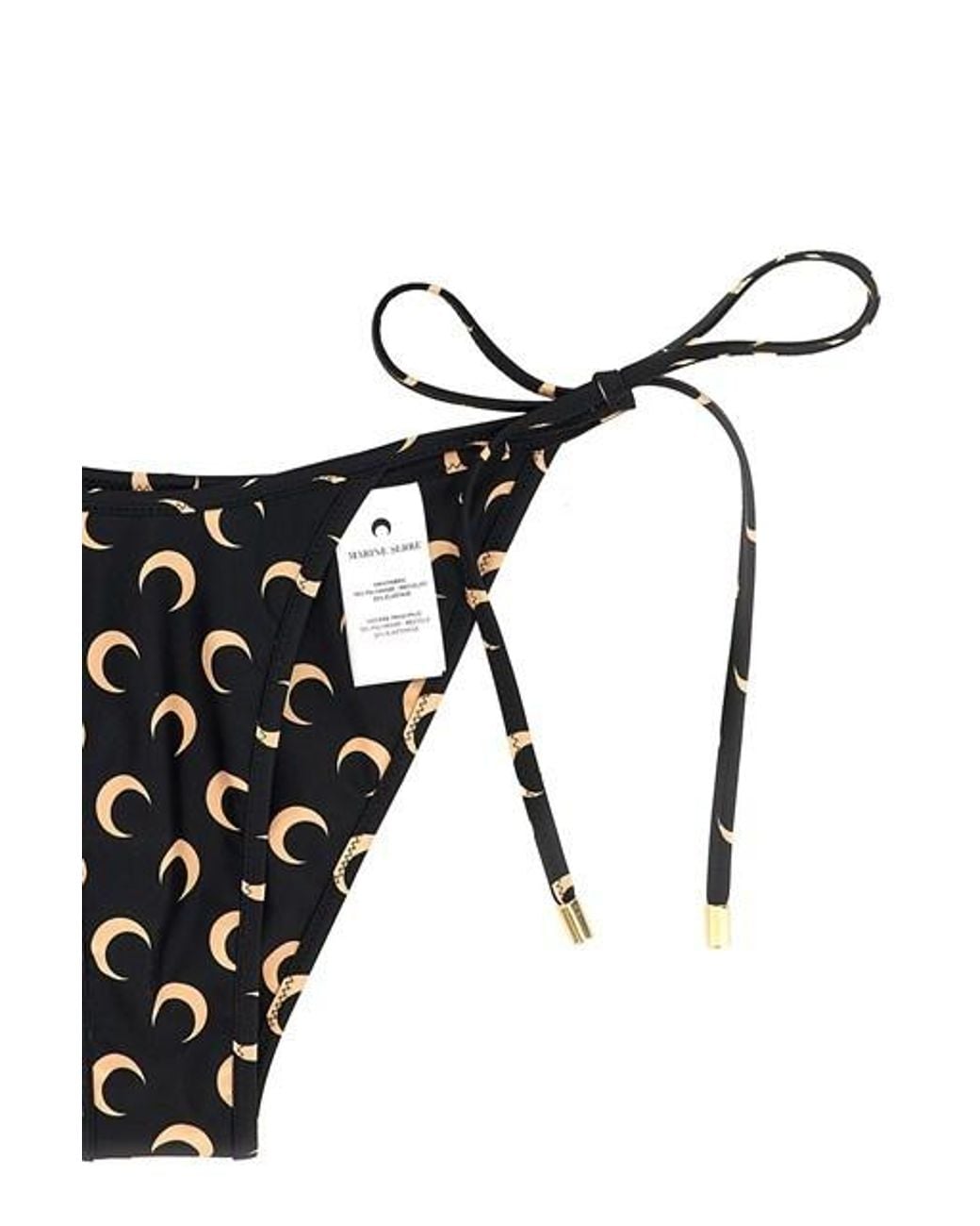 MARINE SERRE White Moon-Print Triangle Bikini