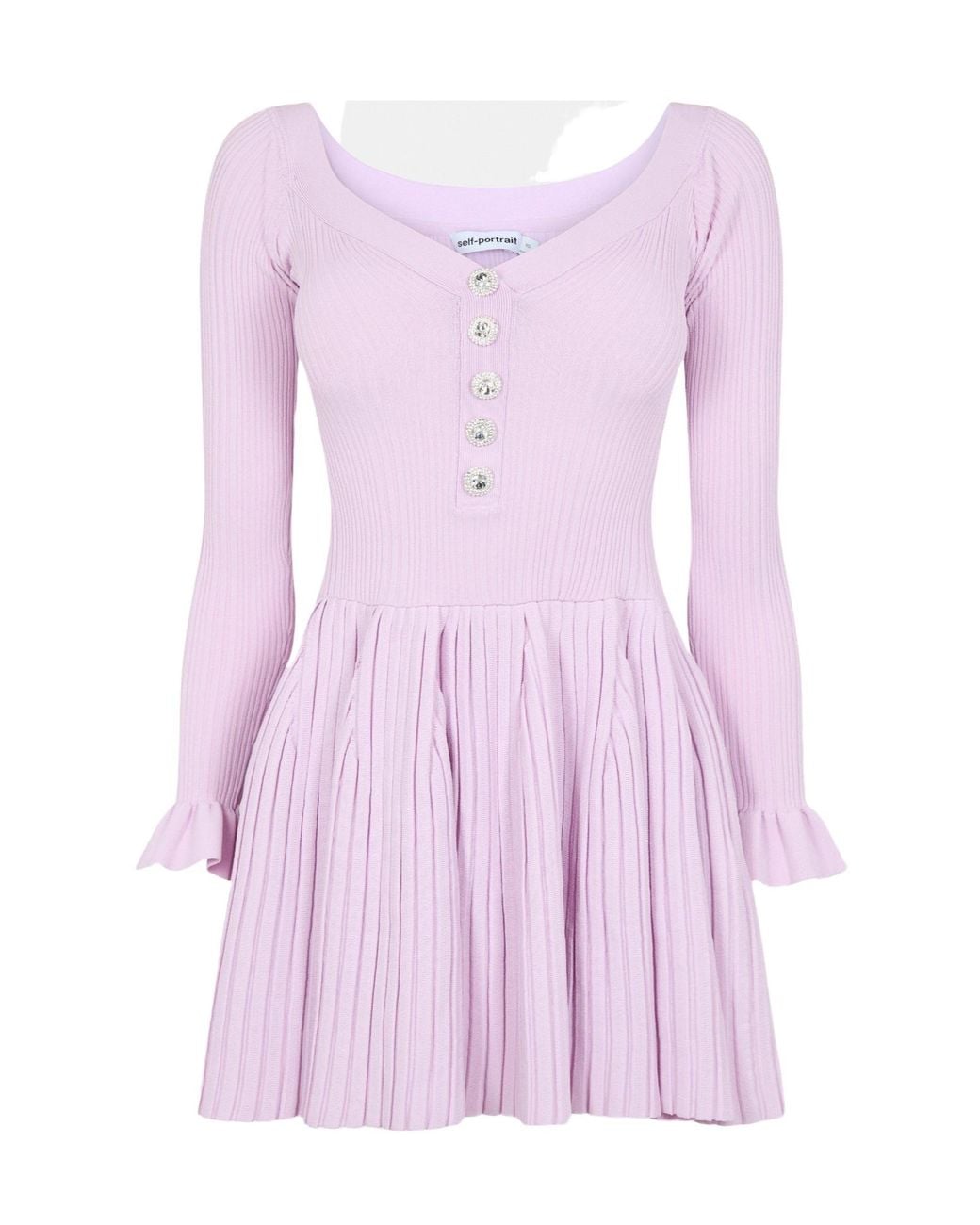 Self-Portrait Pink Knit Mini Dress