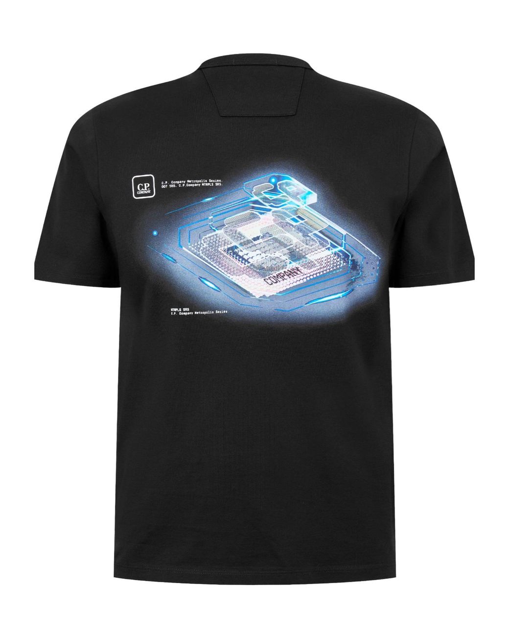 C P Company Black Crewneck Shortsleeve Tshirt for men