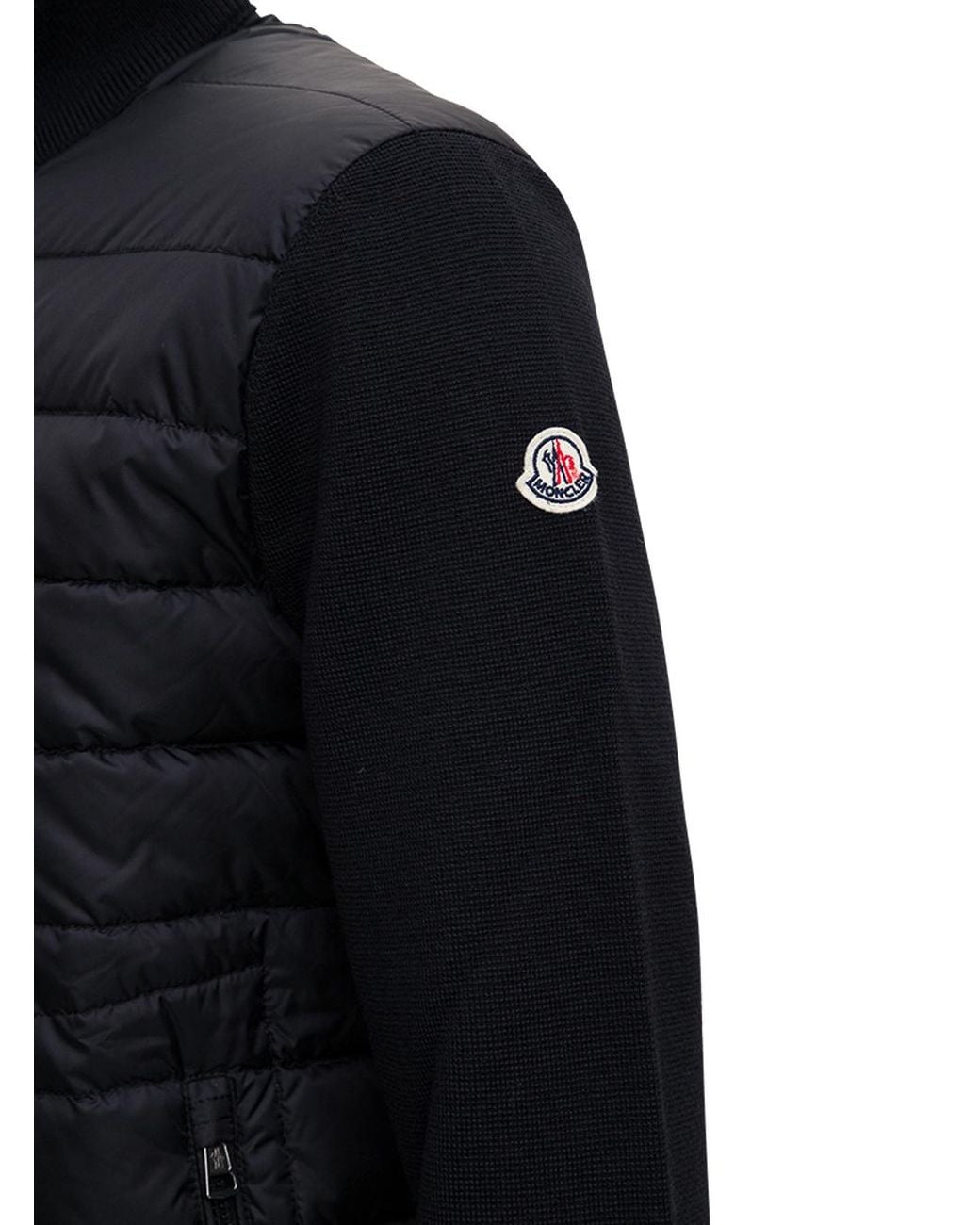 Moncler Black Padded Zip-Up Cardigan for men