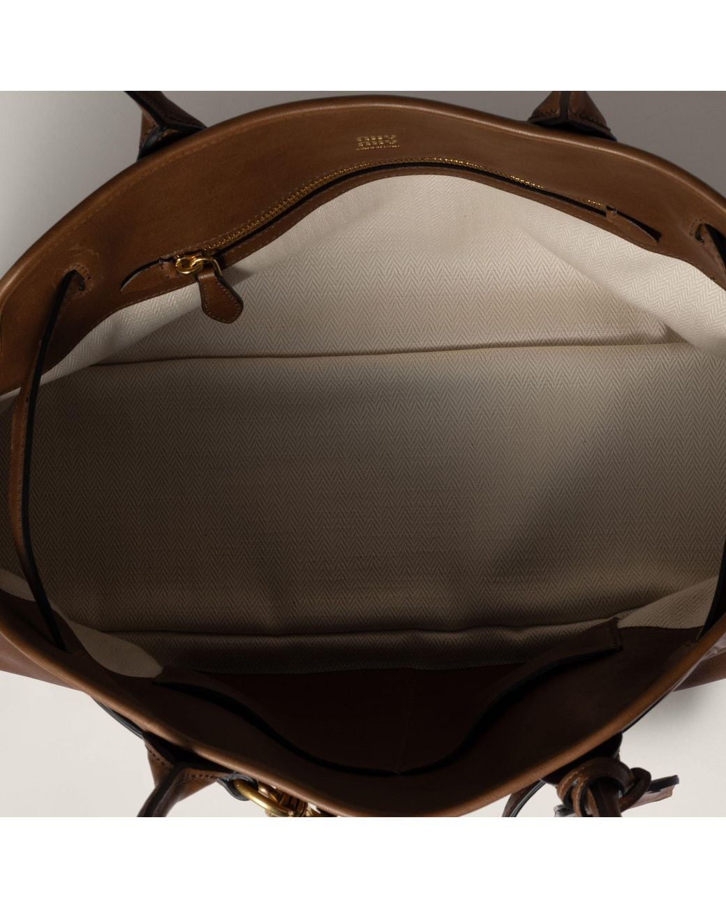 Miu Miu Brown Aventure Nappa Leather Bag