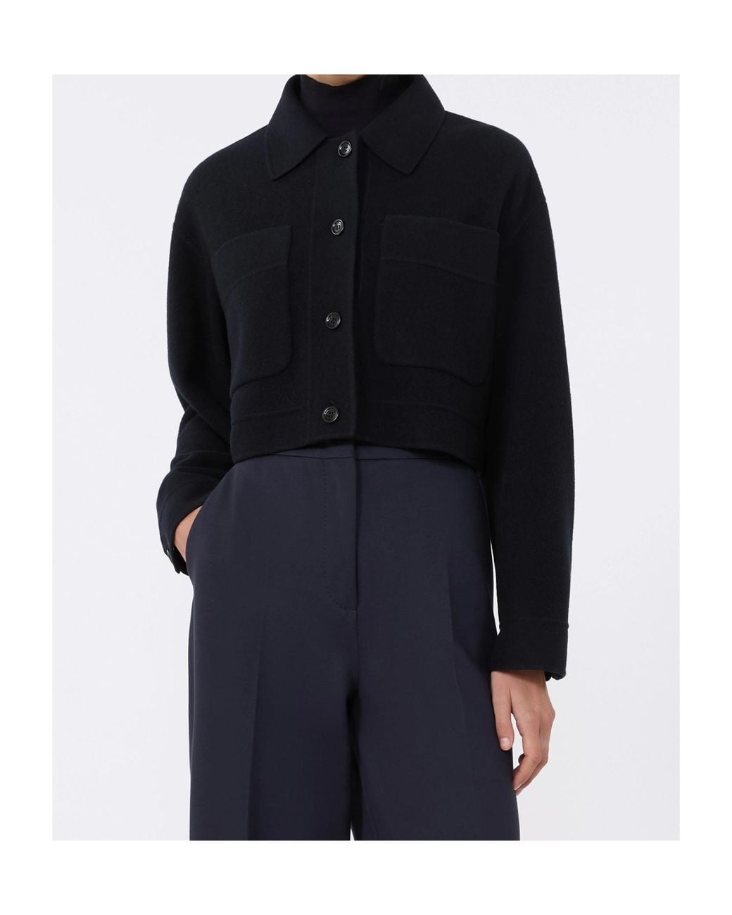 Max Mara Black Mxmpoggio Cropped Jacket